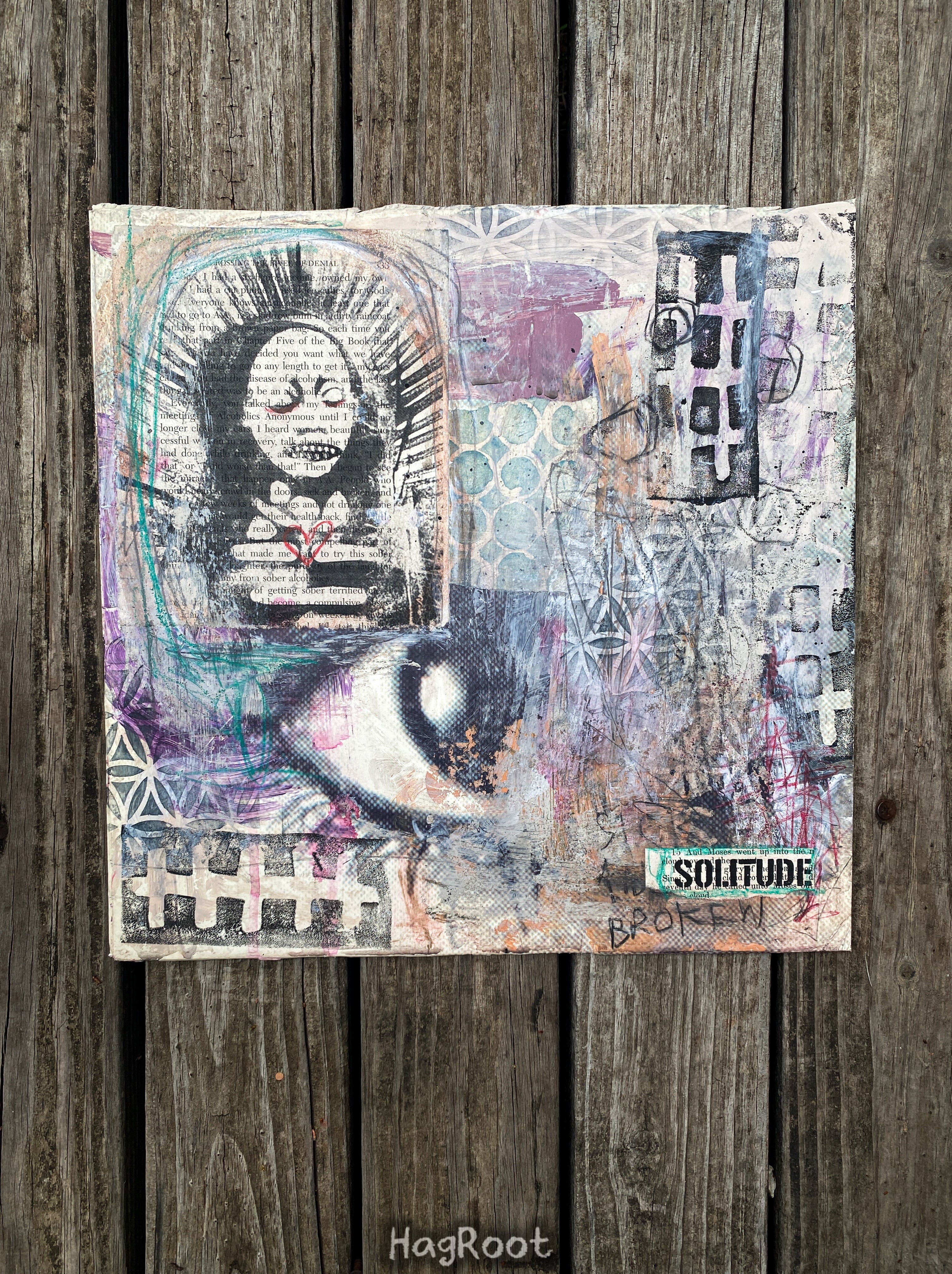 Solitude - Original Mixed Media Collage