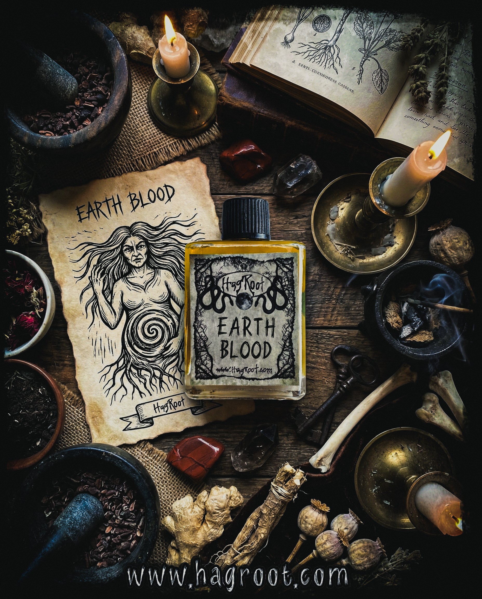 EARTH BLOOD-(Ceremonial Cacao, Freshly Dug Earth, Spiced Offerings)-Perfume, Cologne, Anointing, Ritual Oil