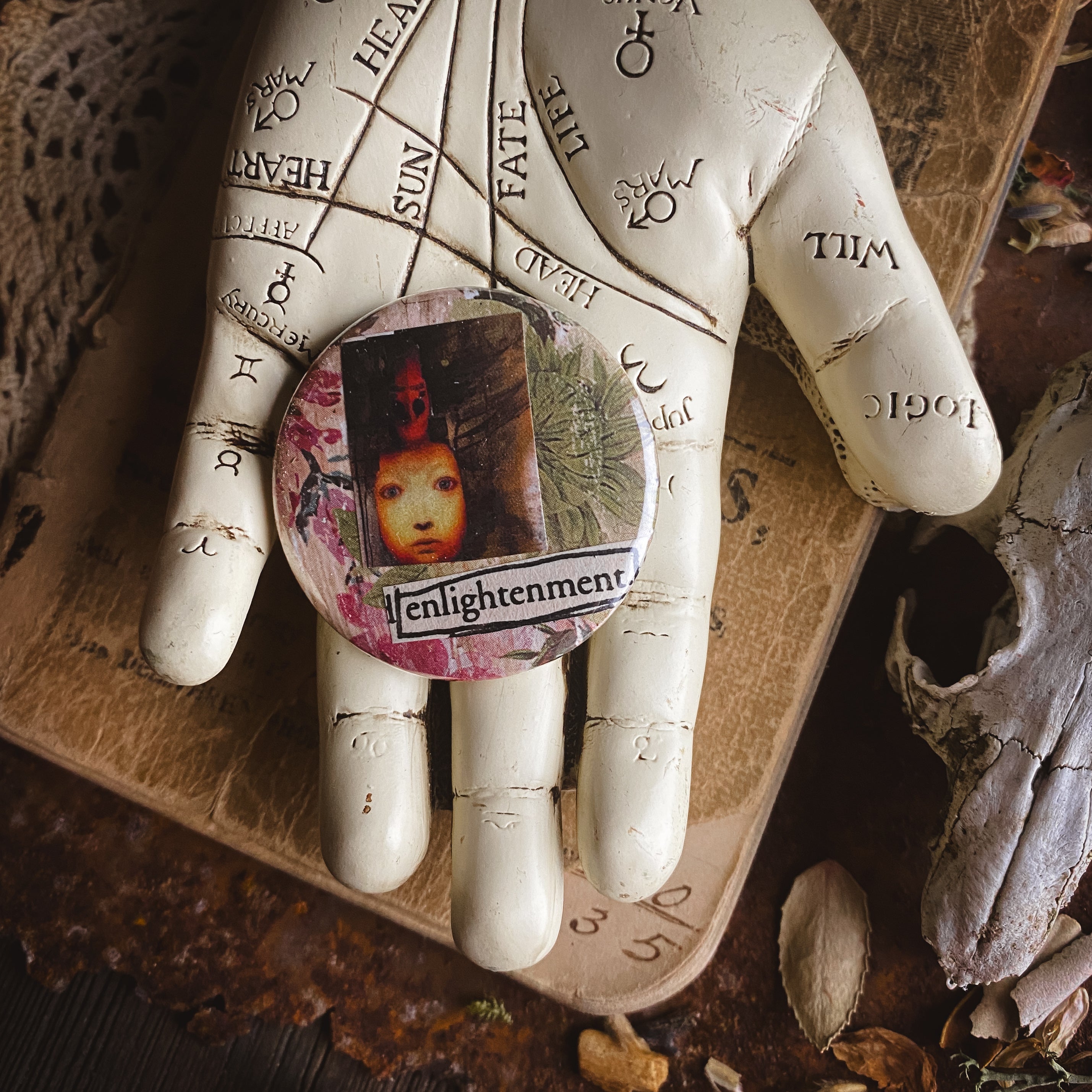 Enlightenment - Hand Pressed Button/Pin - 1.5"