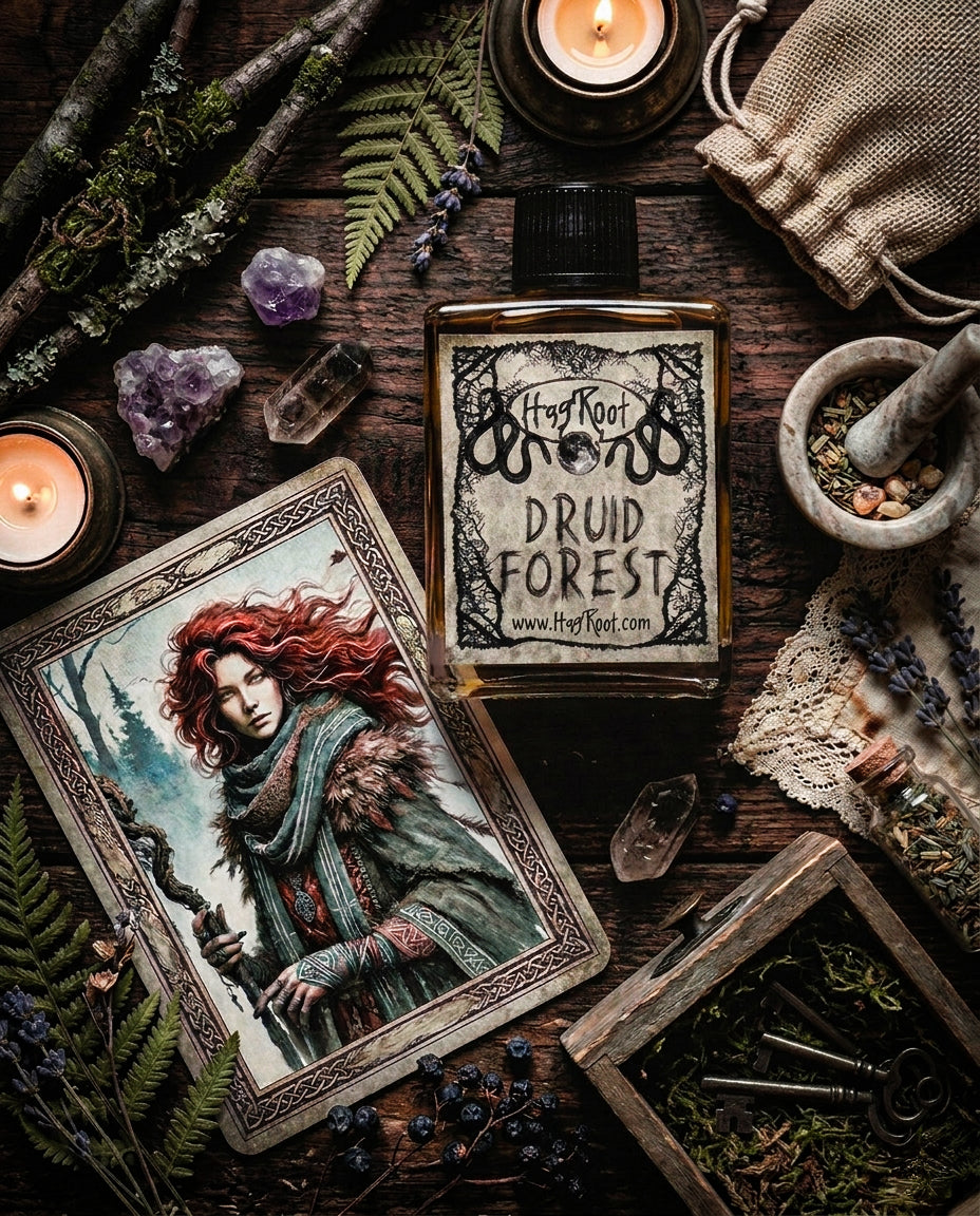 DRUID FOREST-(Pine, Vetiver, Tonka Bean, Patchouli, Myrrh, Cedar, Birc