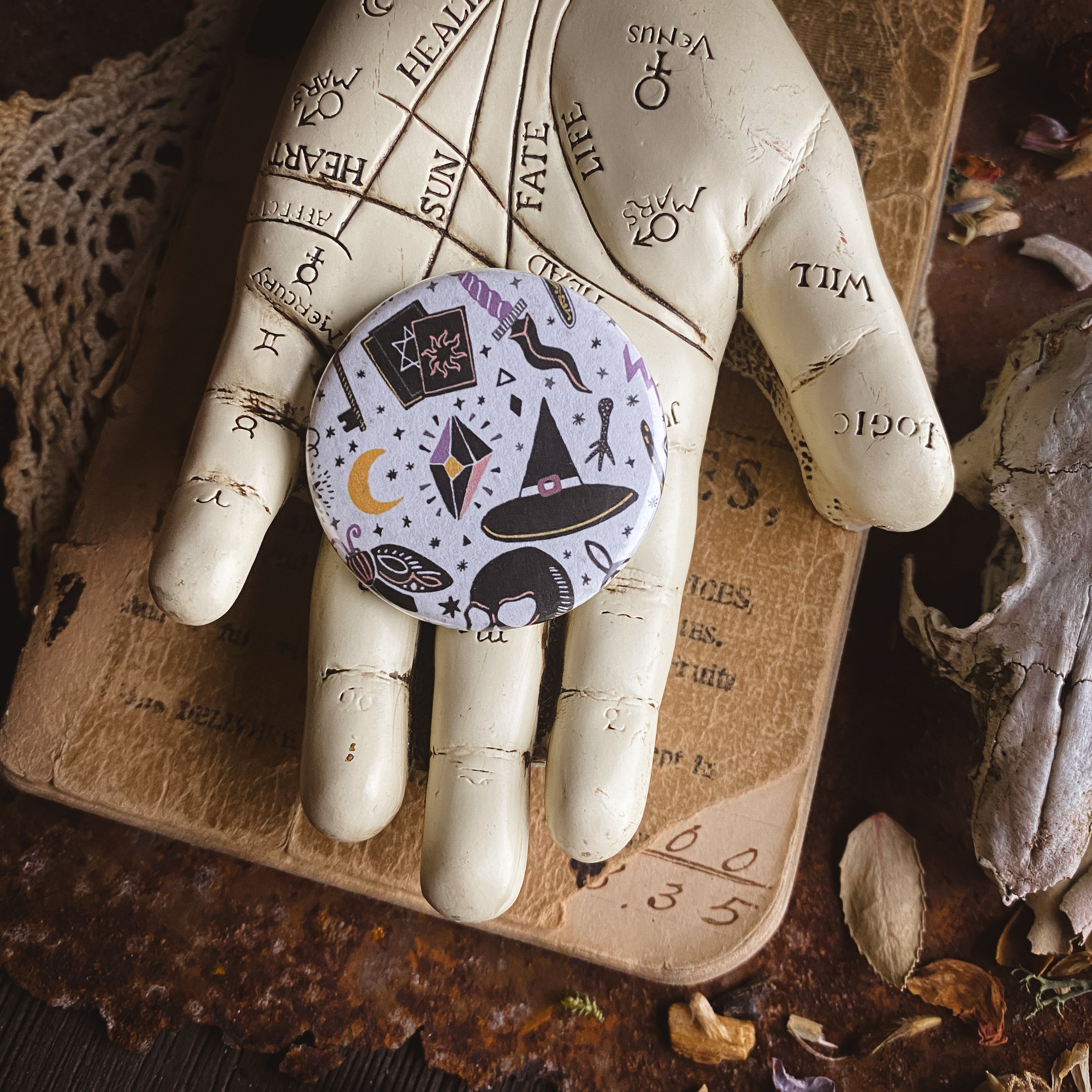 Witch Life - Hand Pressed Button/Pin - 1.5"