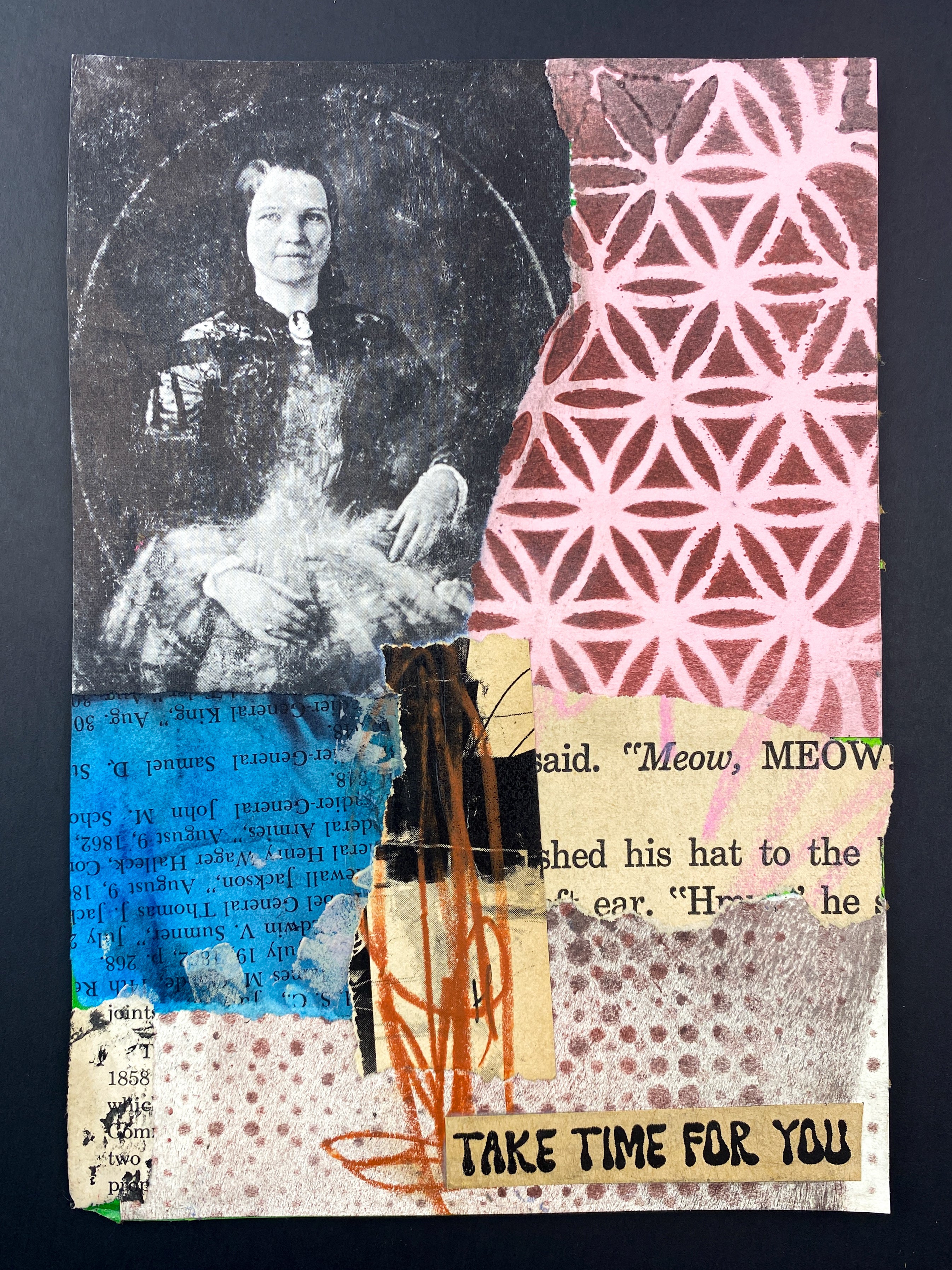 Take Time For You - Original Mixed Media Collage