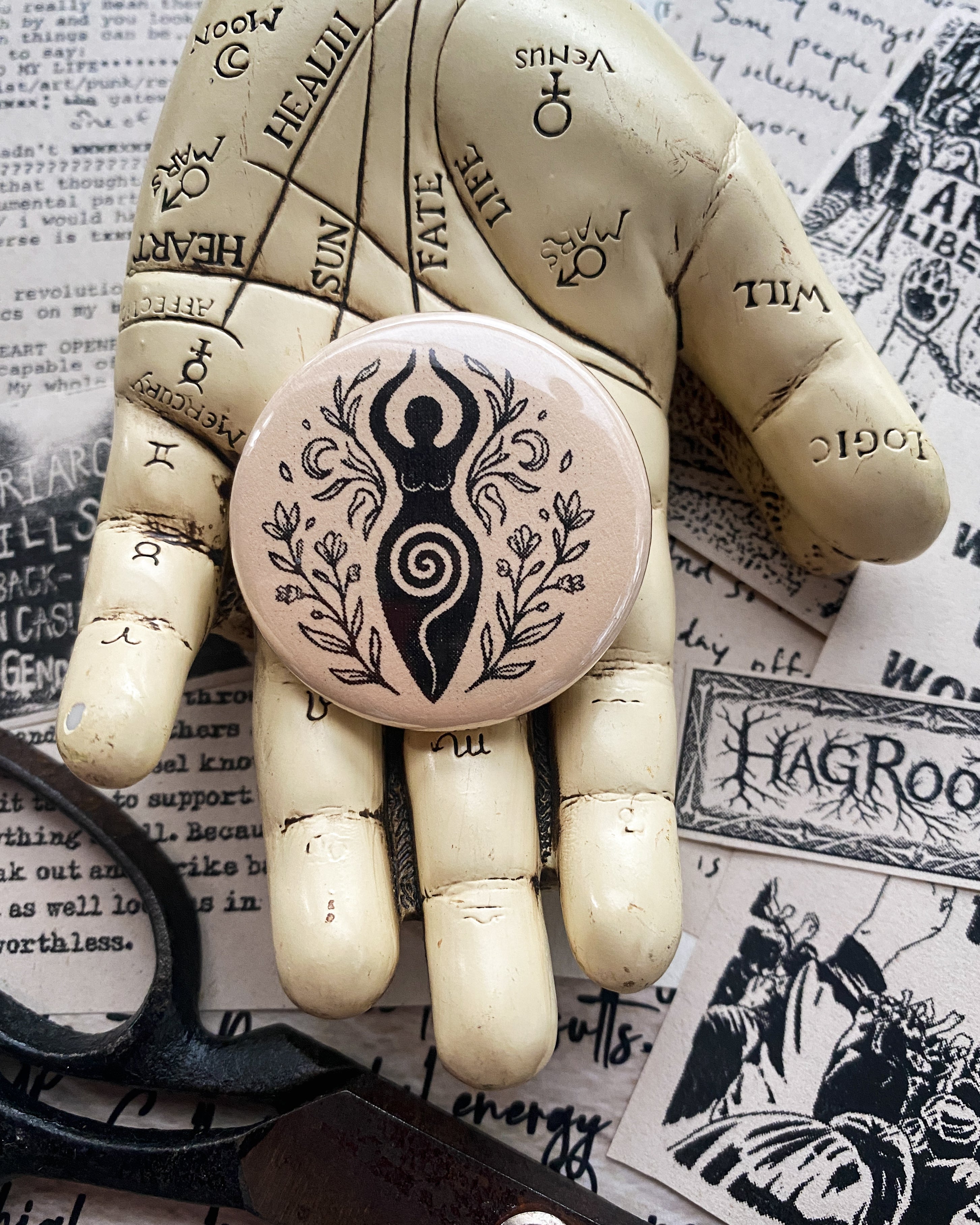 Goddess Energy - Hand Pressed Button/Pin - 1.5"