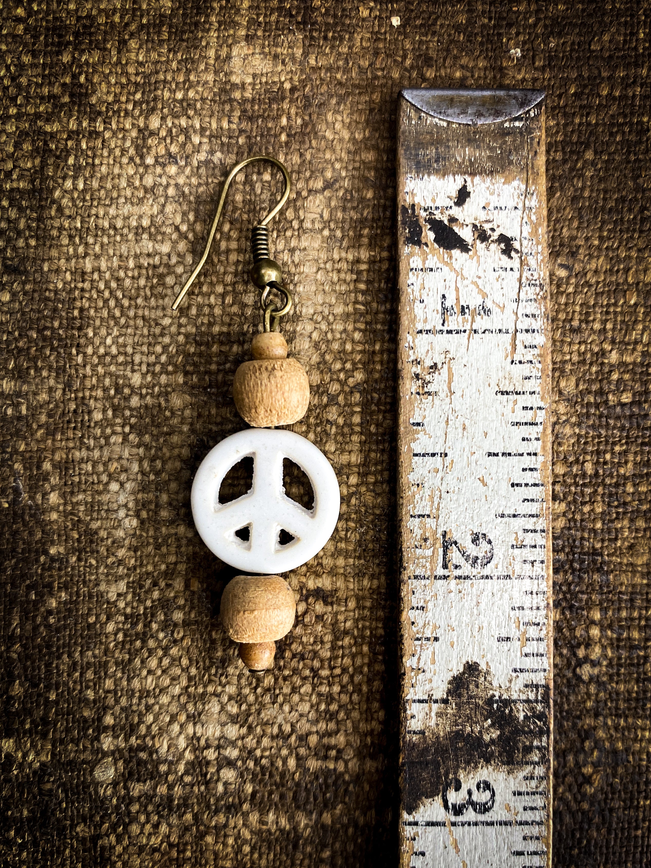 Hand Crafted Peace Sign Earrings