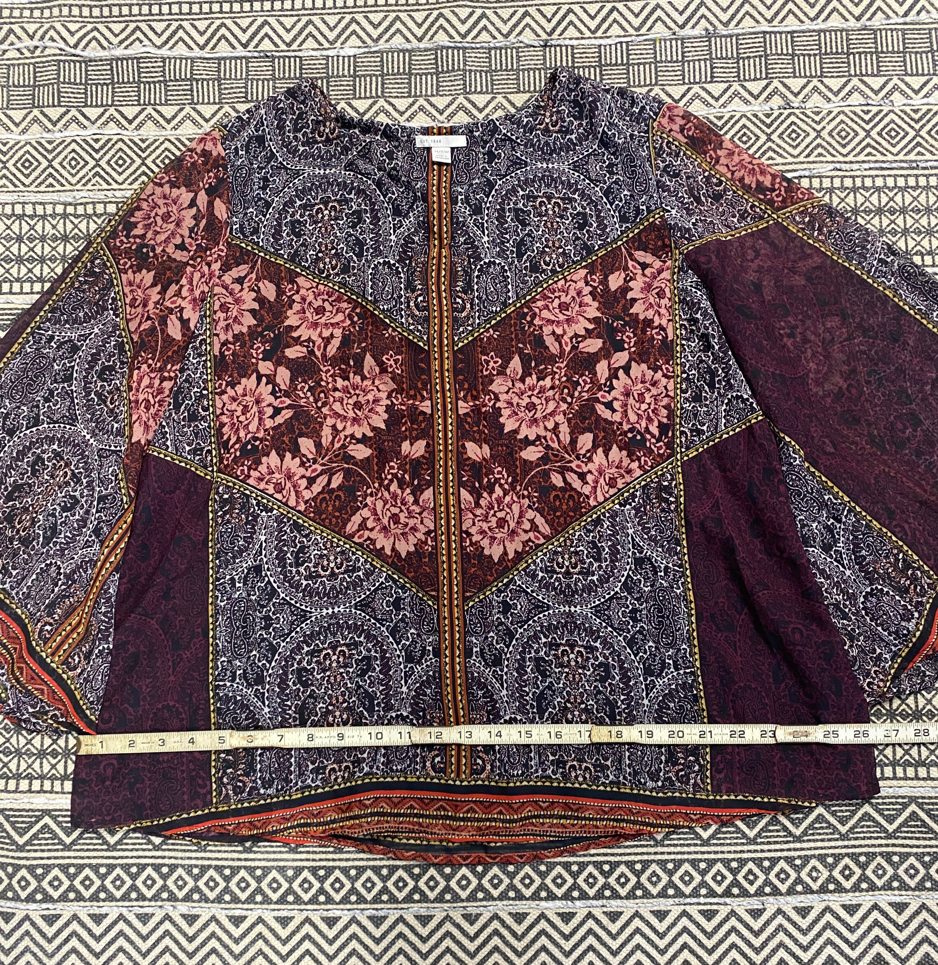 Flowy Boho Shirt - Size Extra Large