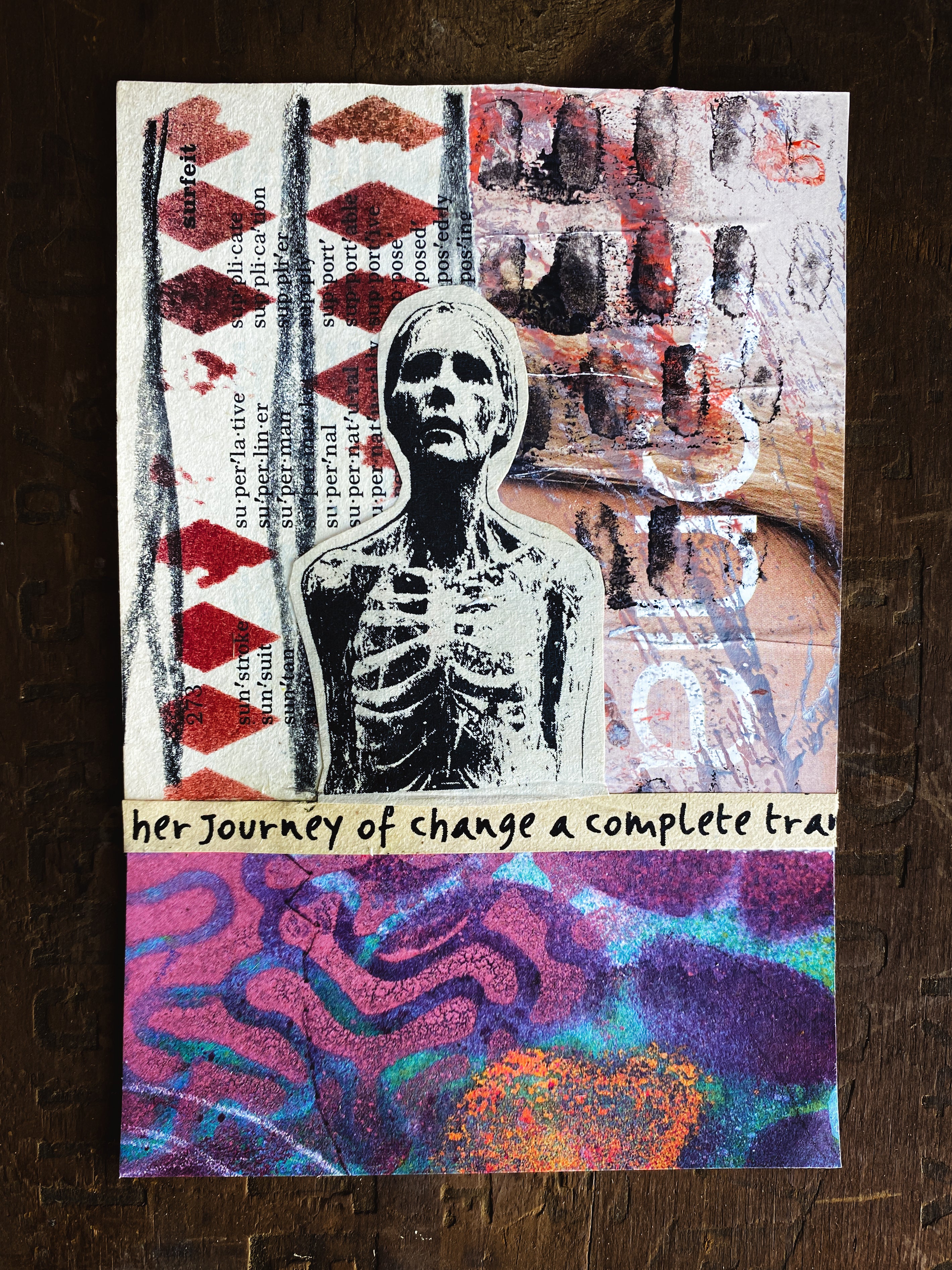 Journey of Change - Original Mixed Media Collage