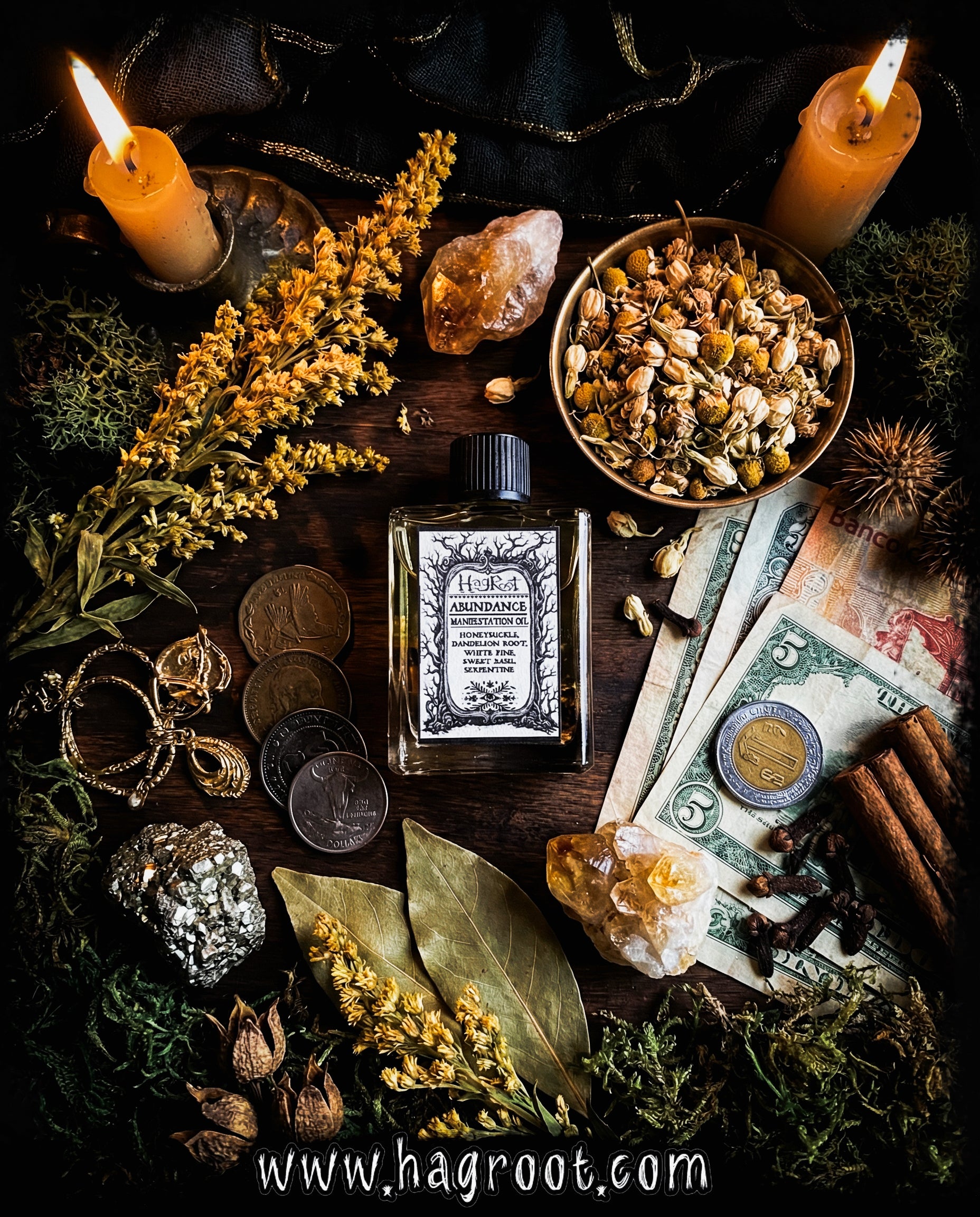 Abundance Manifestation Oil - Herbal Ritual Oil, Anointing Oil, Perfume, Conjure Oil