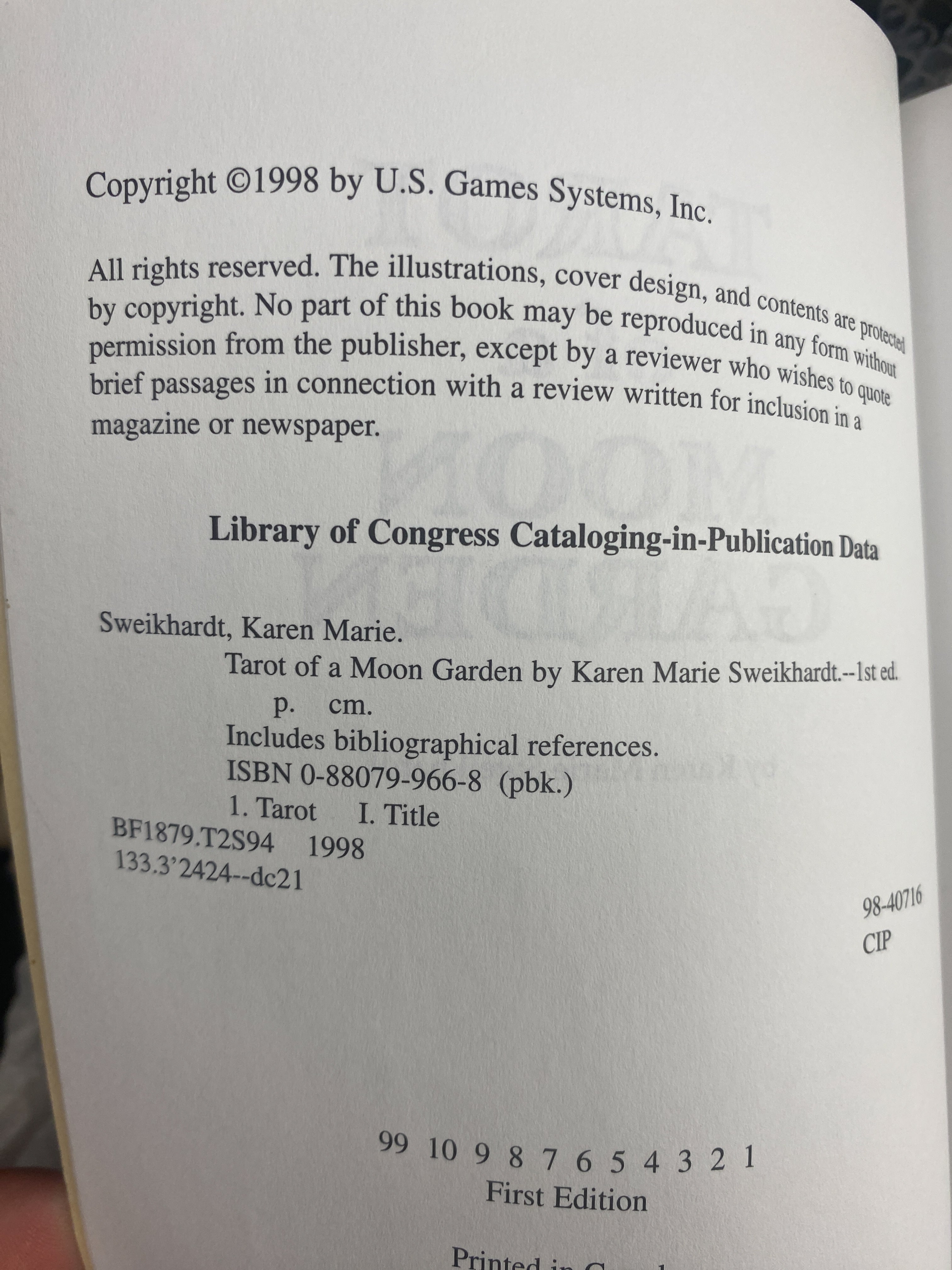 Tarot of a Moon Garden Tarot Card Deck - Tarot Cards and Guidebook by Karen Marie Sweikhardt - Vintage First Edition