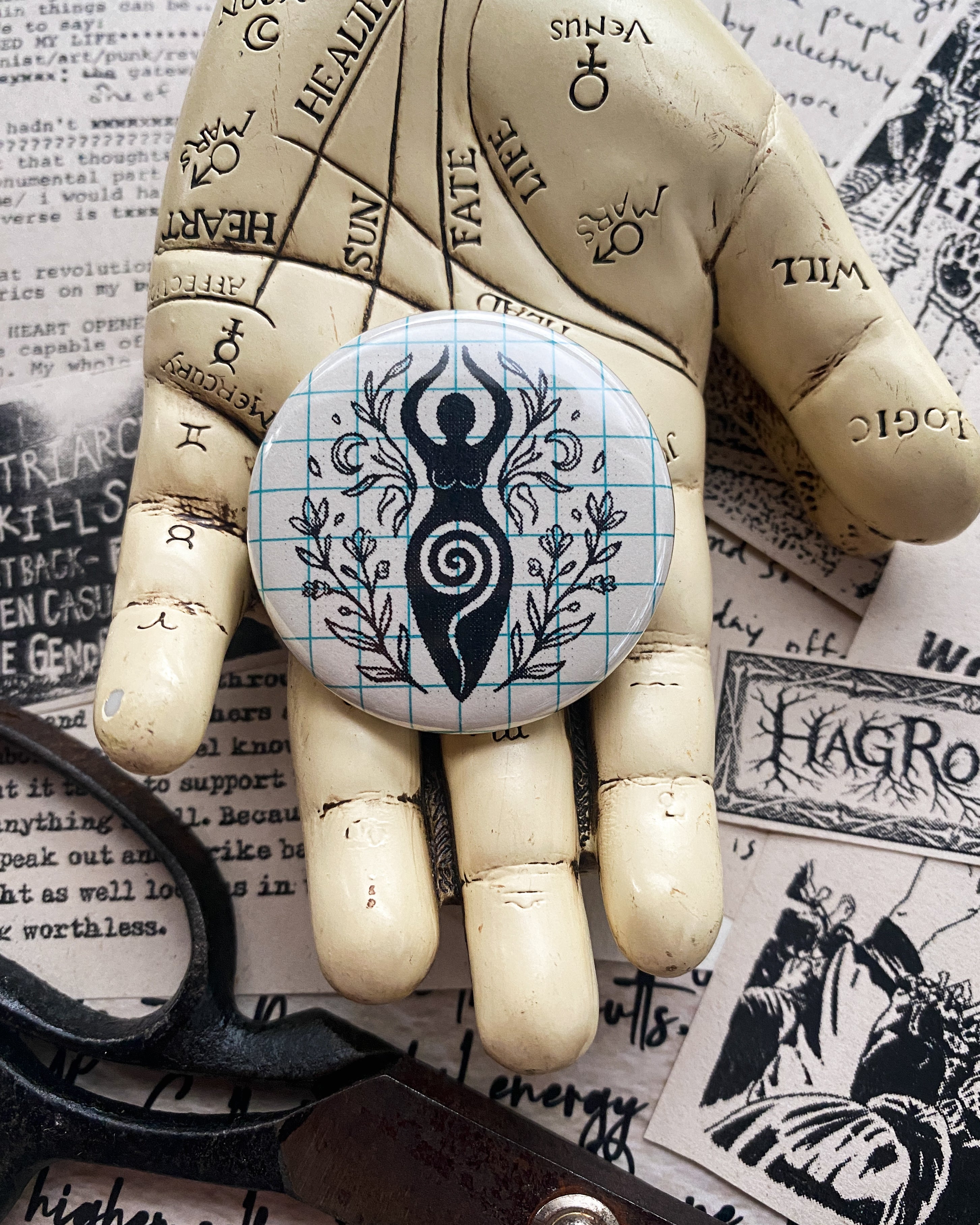 Goddess Energy - Hand Pressed Button/Pin - 1.5"