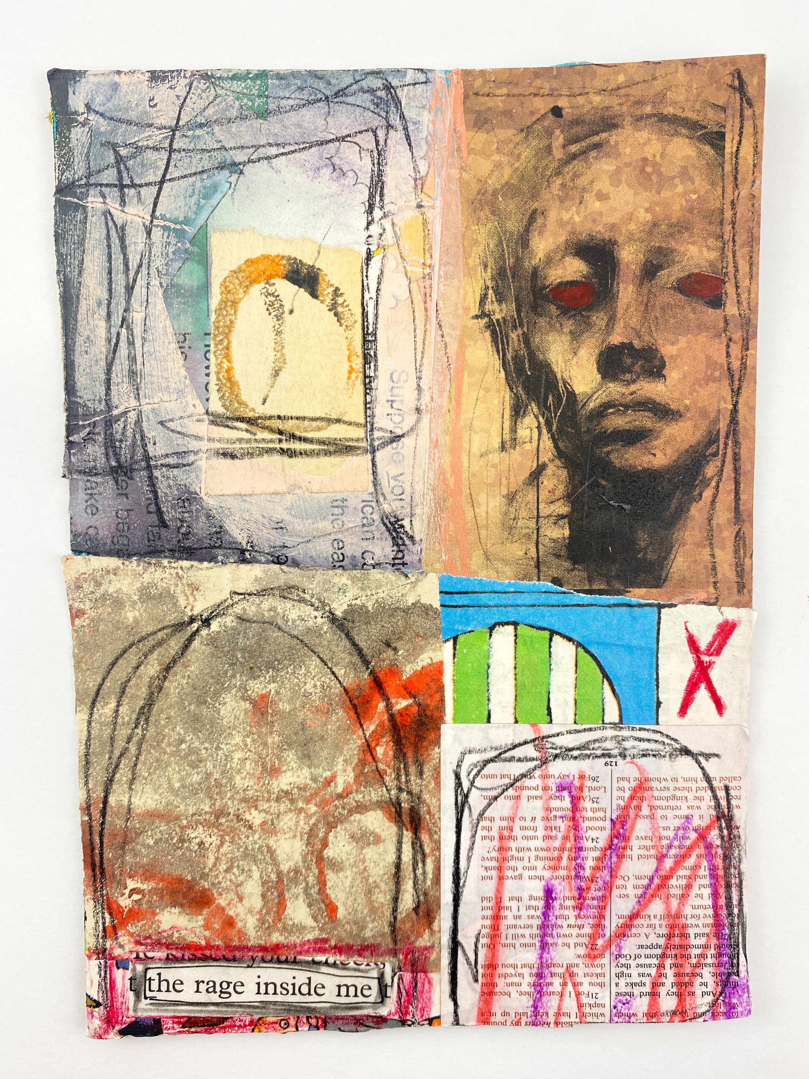 The Rage Inside - Original Mixed Media Collage
