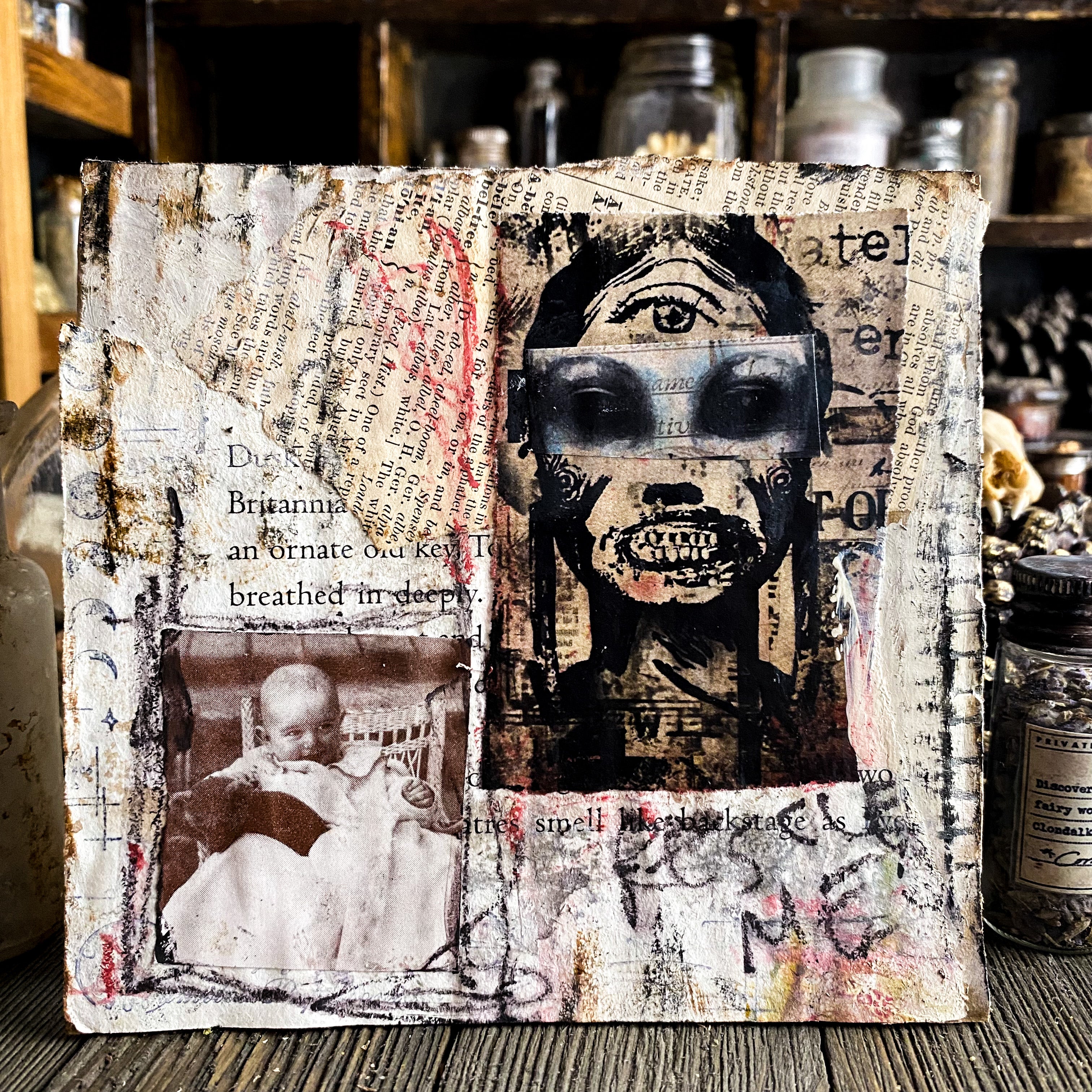 Rescue Me - Original Mixed Media Collage