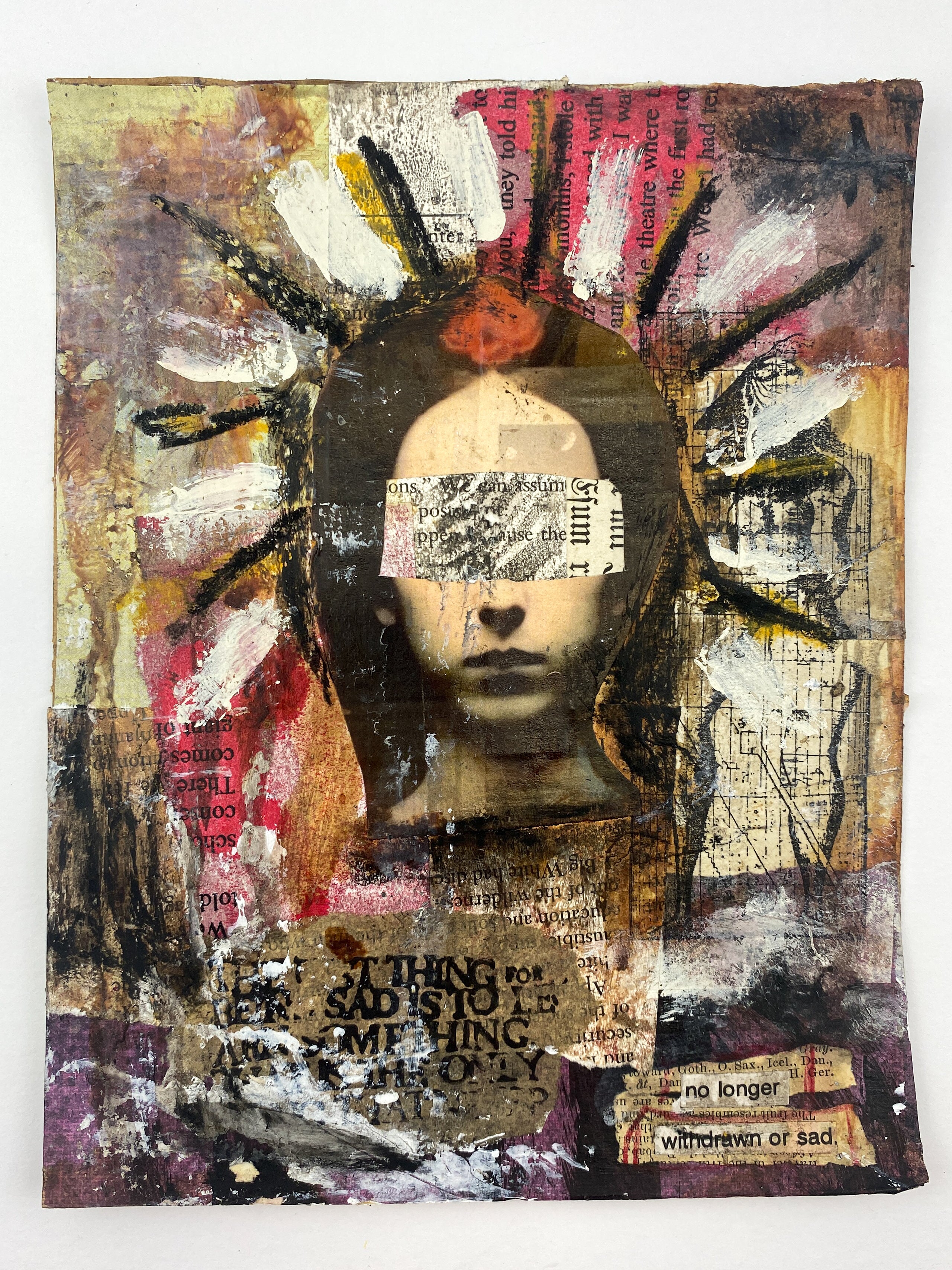 No Longer Withdrawn - Original Mixed Media Collage