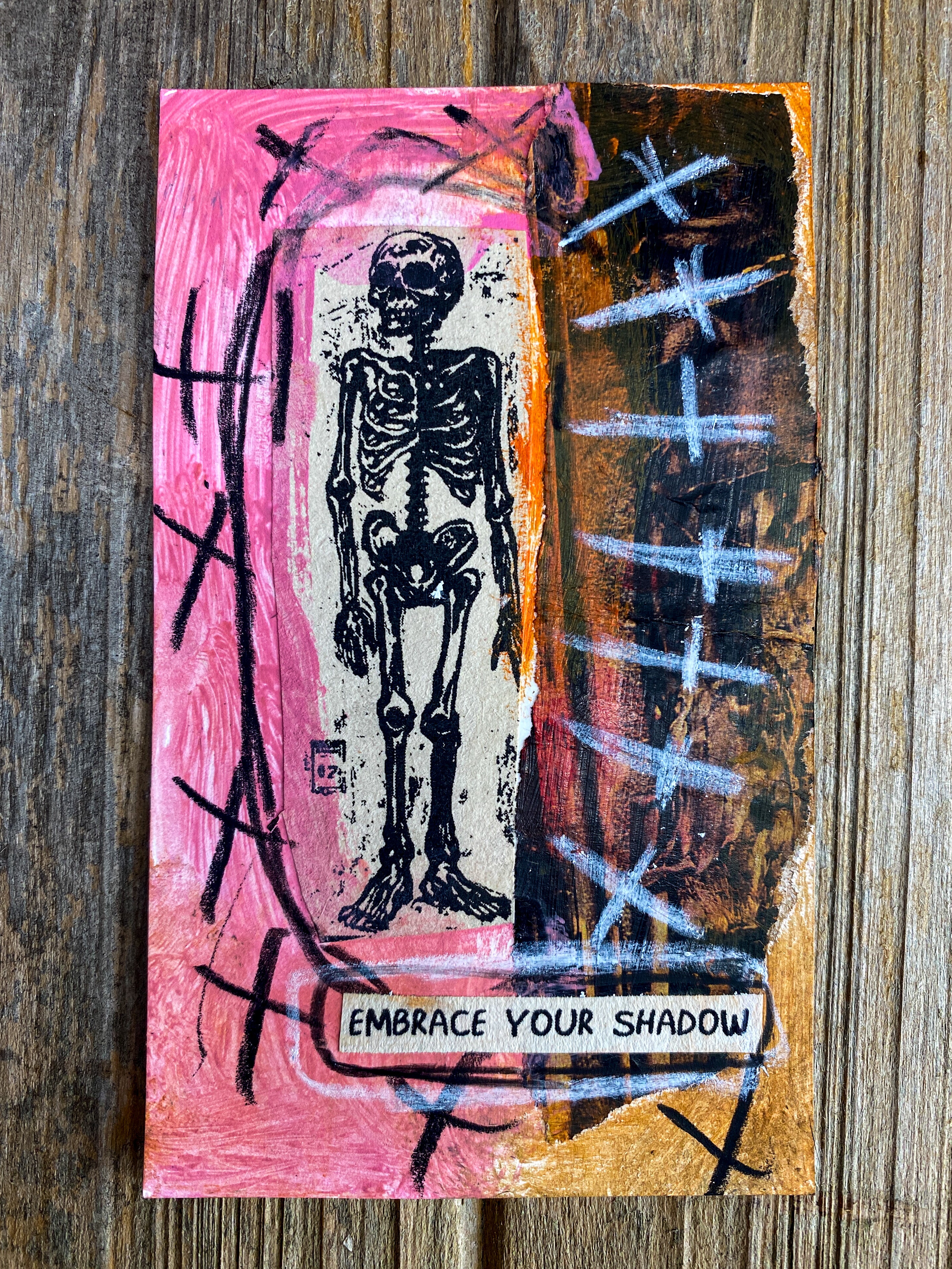 Embrace Your Shadow - Original Mixed Media Collage