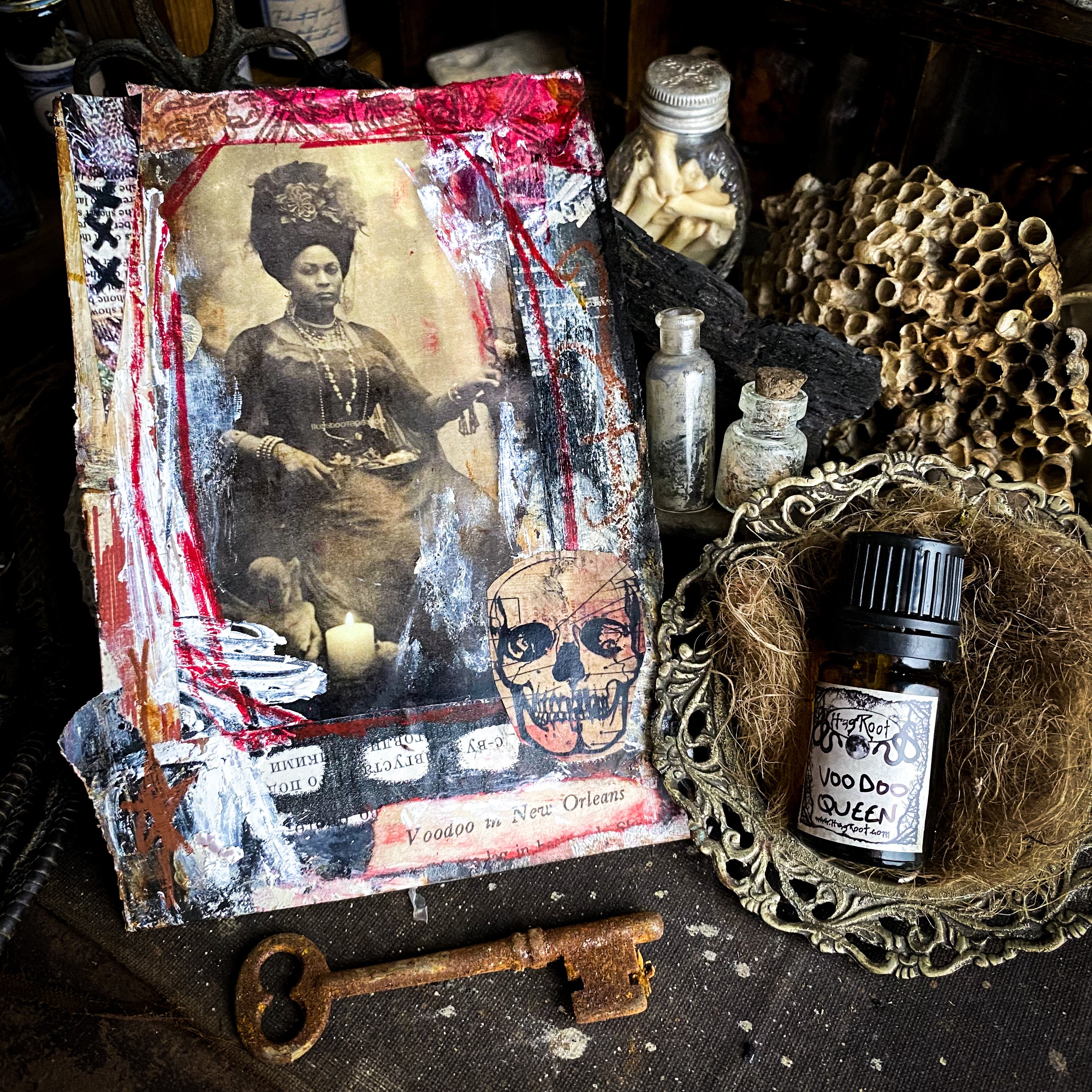VOODOO QUEEN-(Oakmoss, Cypress, Patchouli, Cinnamon, Ritual Smoke)-Perfume, Cologne, Anointing, Ritual Oil