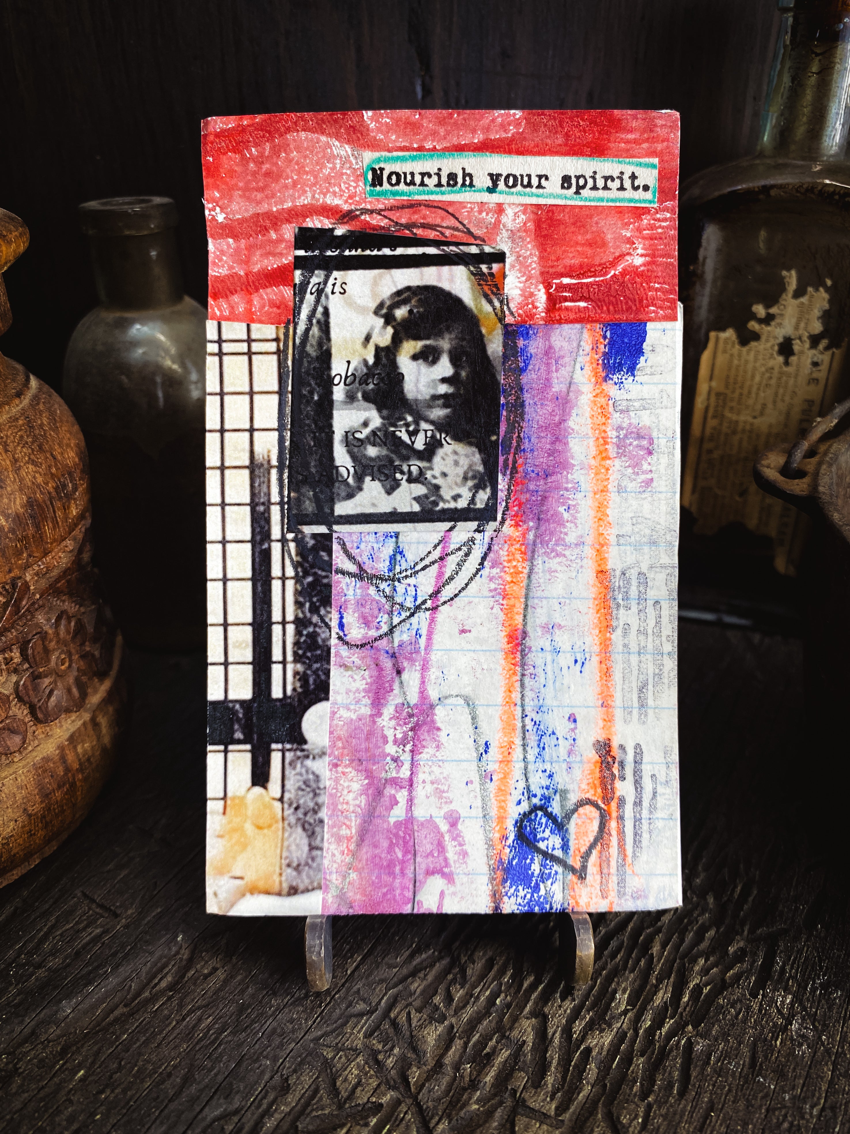 Nourish Your Spirit - Original Mixed Media Collage