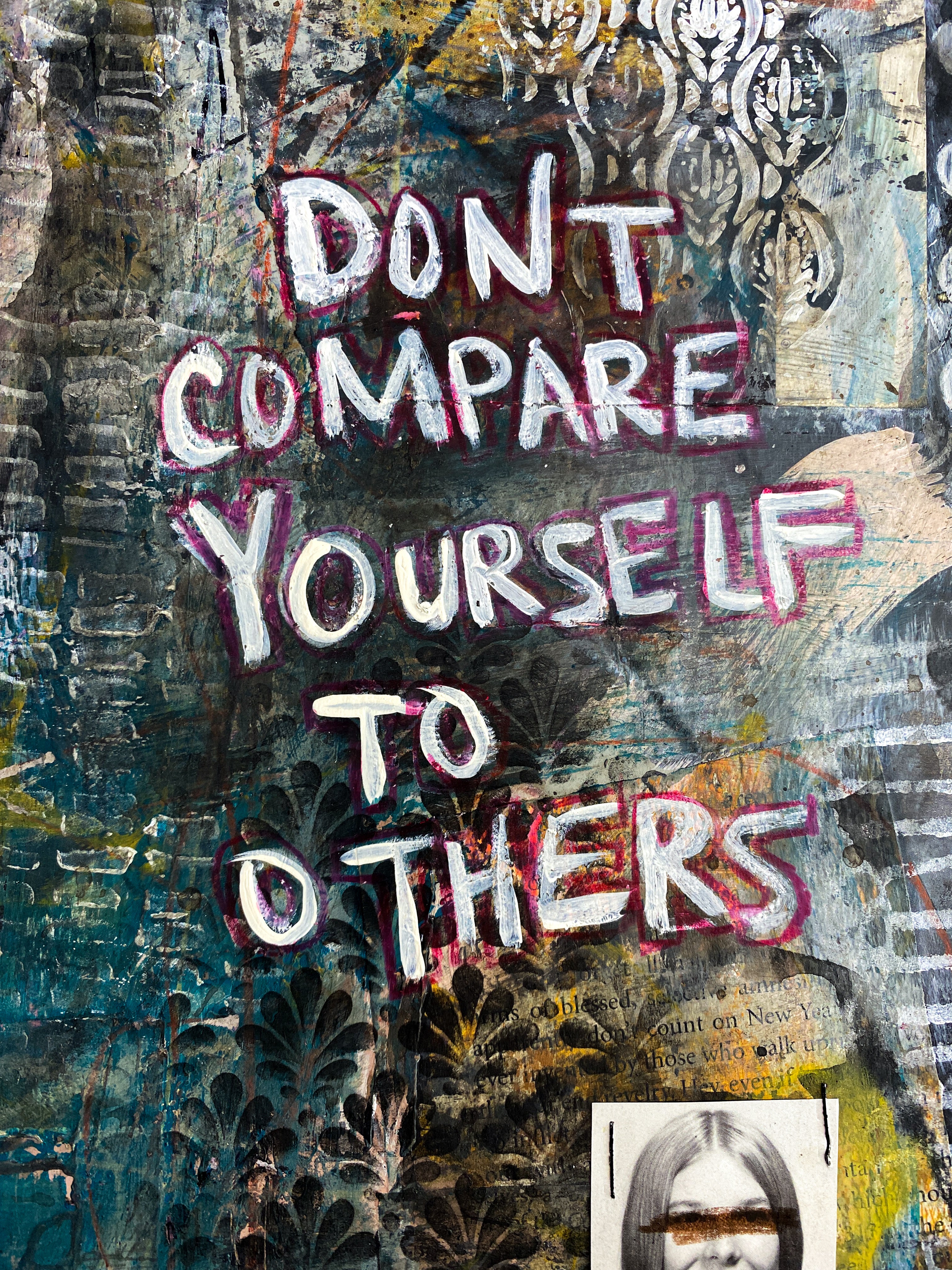 Comparison - Original Mixed Media Collage