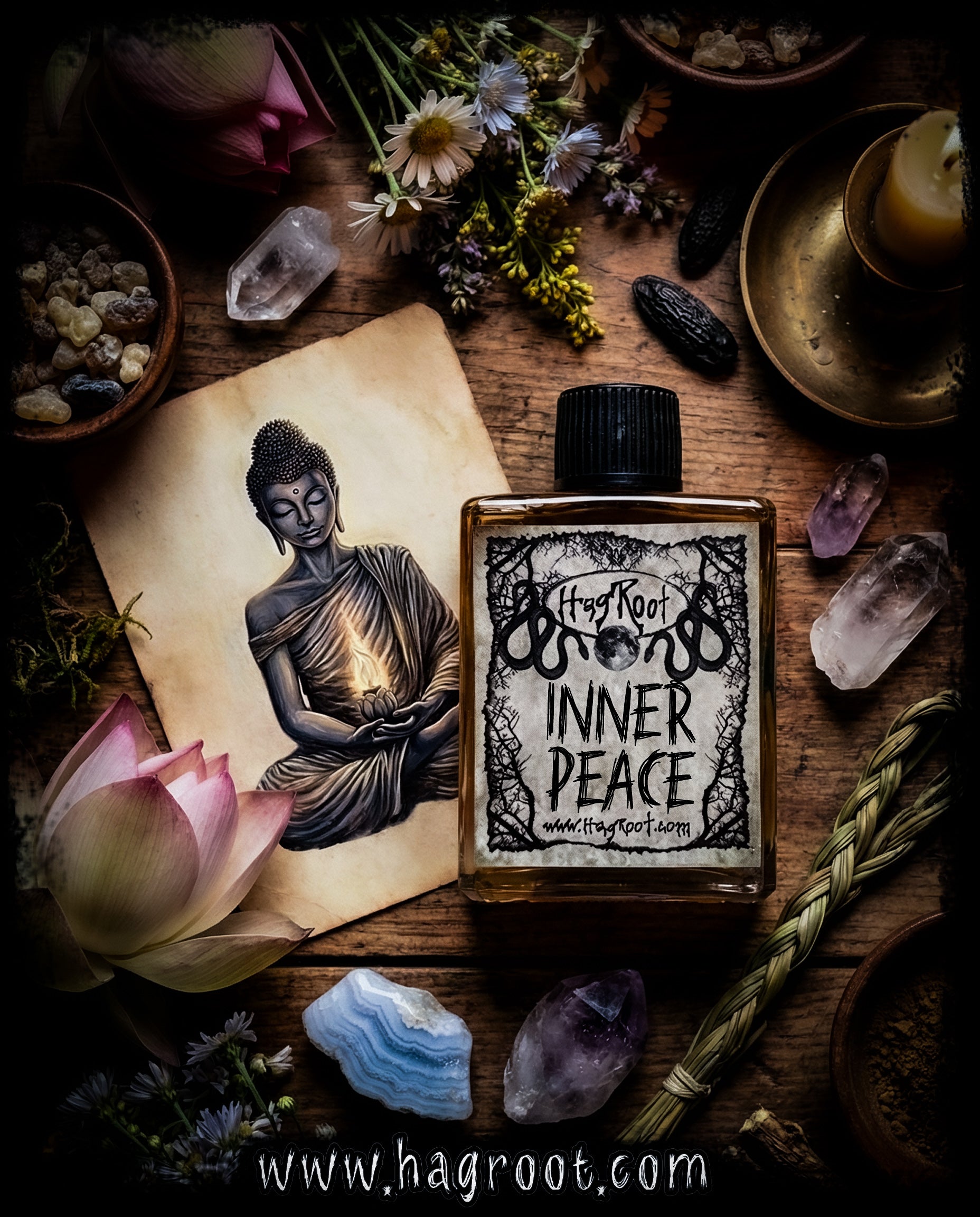 INNER PEACE-(Wildflowers, Ceremonial Resins, Grass, Tonka Bean, Tobacco Leaves)-Perfume, Cologne, Anointing, Ritual Oil