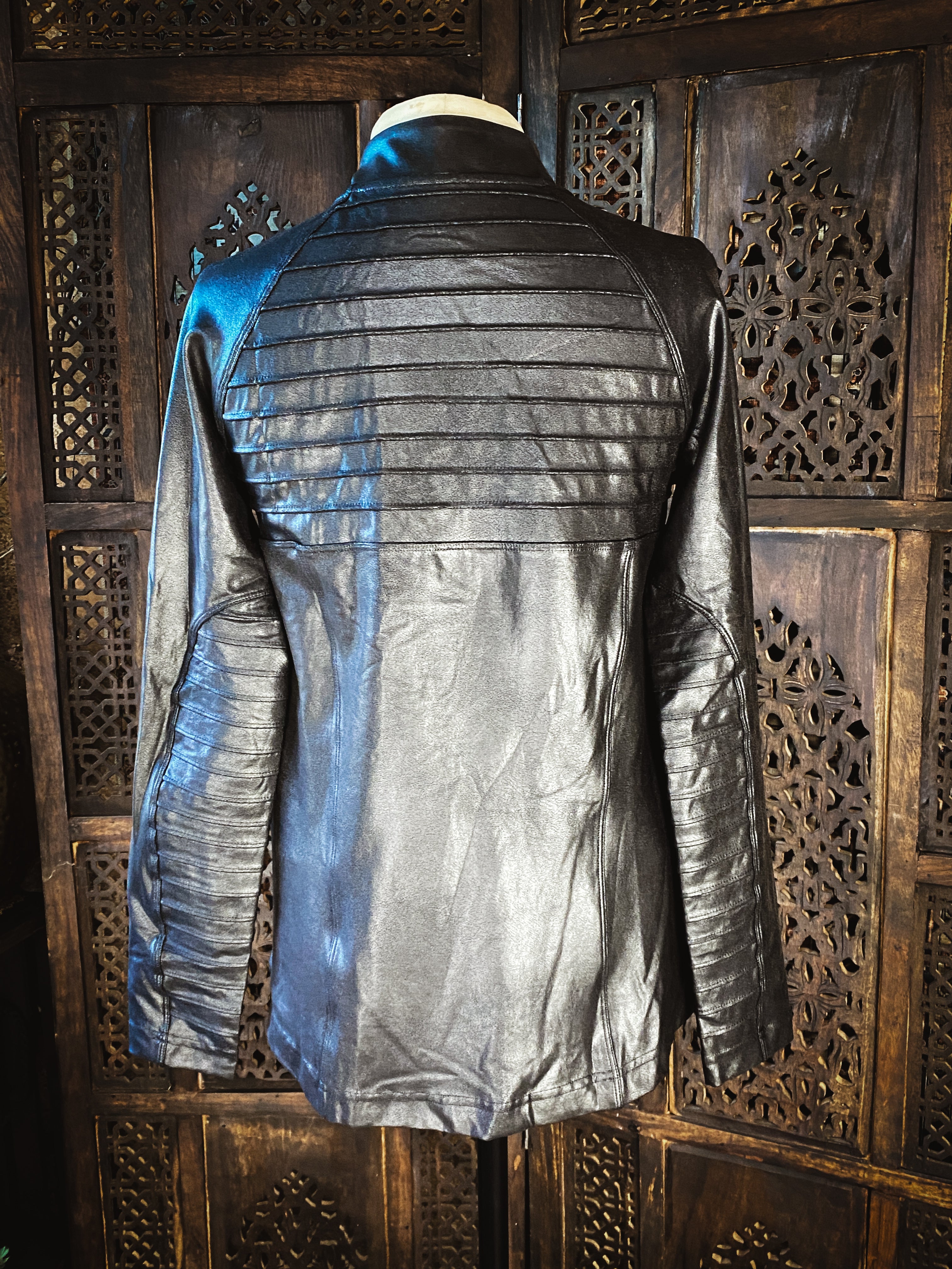 Black Vegan Leather Jacket by SPANX - Size Small