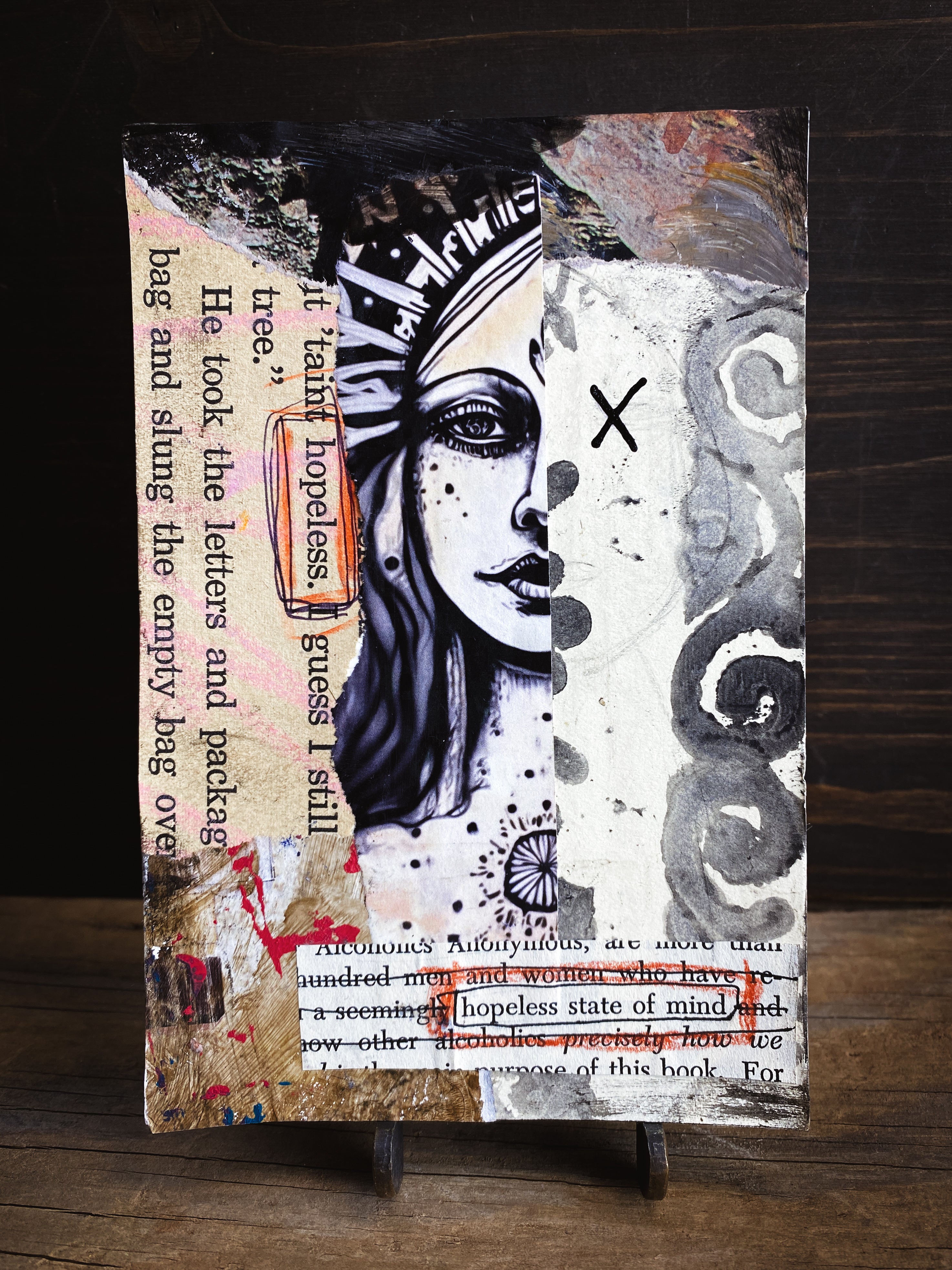 Hopeless - Original Mixed Media Collage