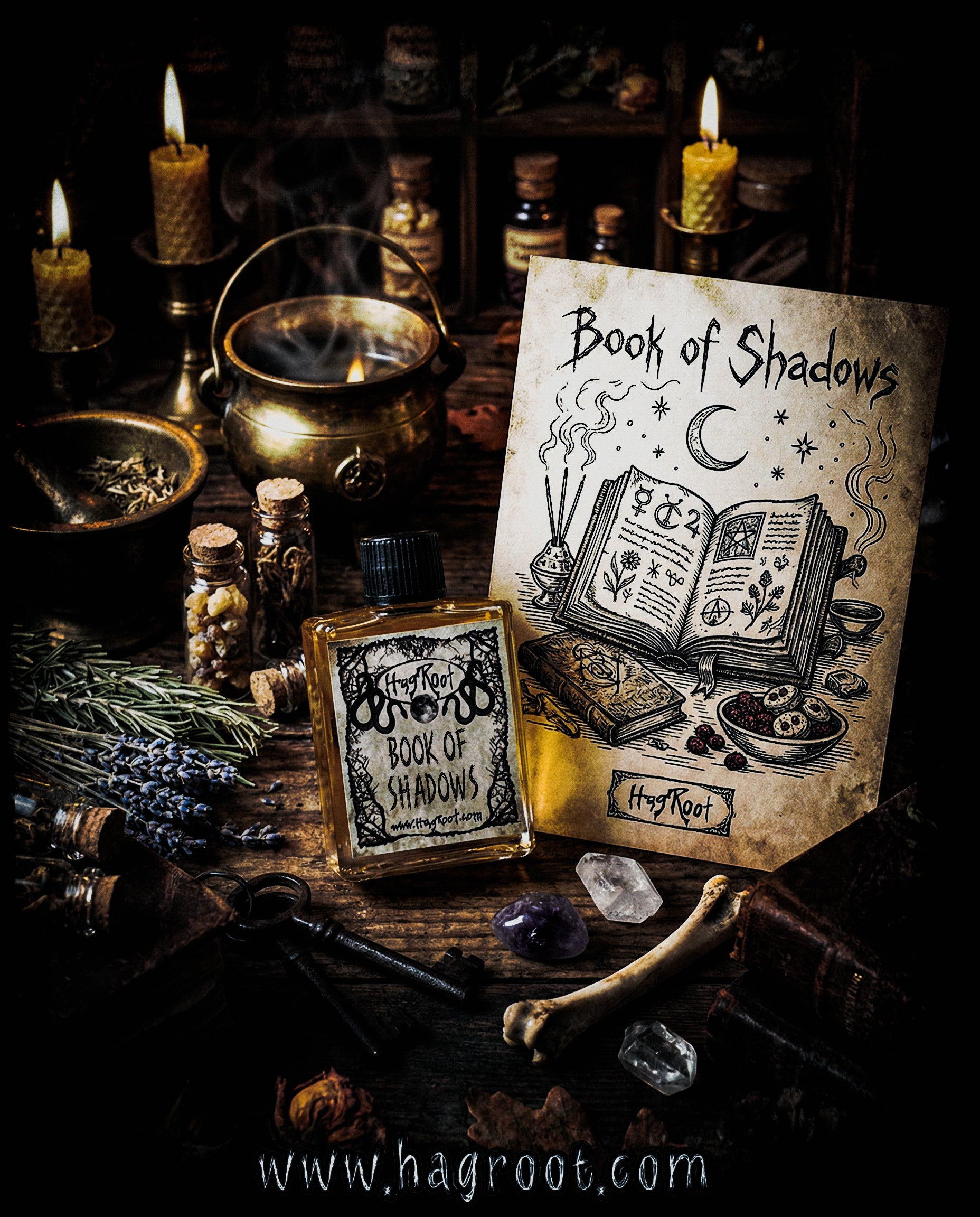 BOOK OF SHADOWS-(Aged Leather, Old Book Pages, Incense, Sweet Offerings)- Perfume, Cologne, Anointing, Ritual Oil