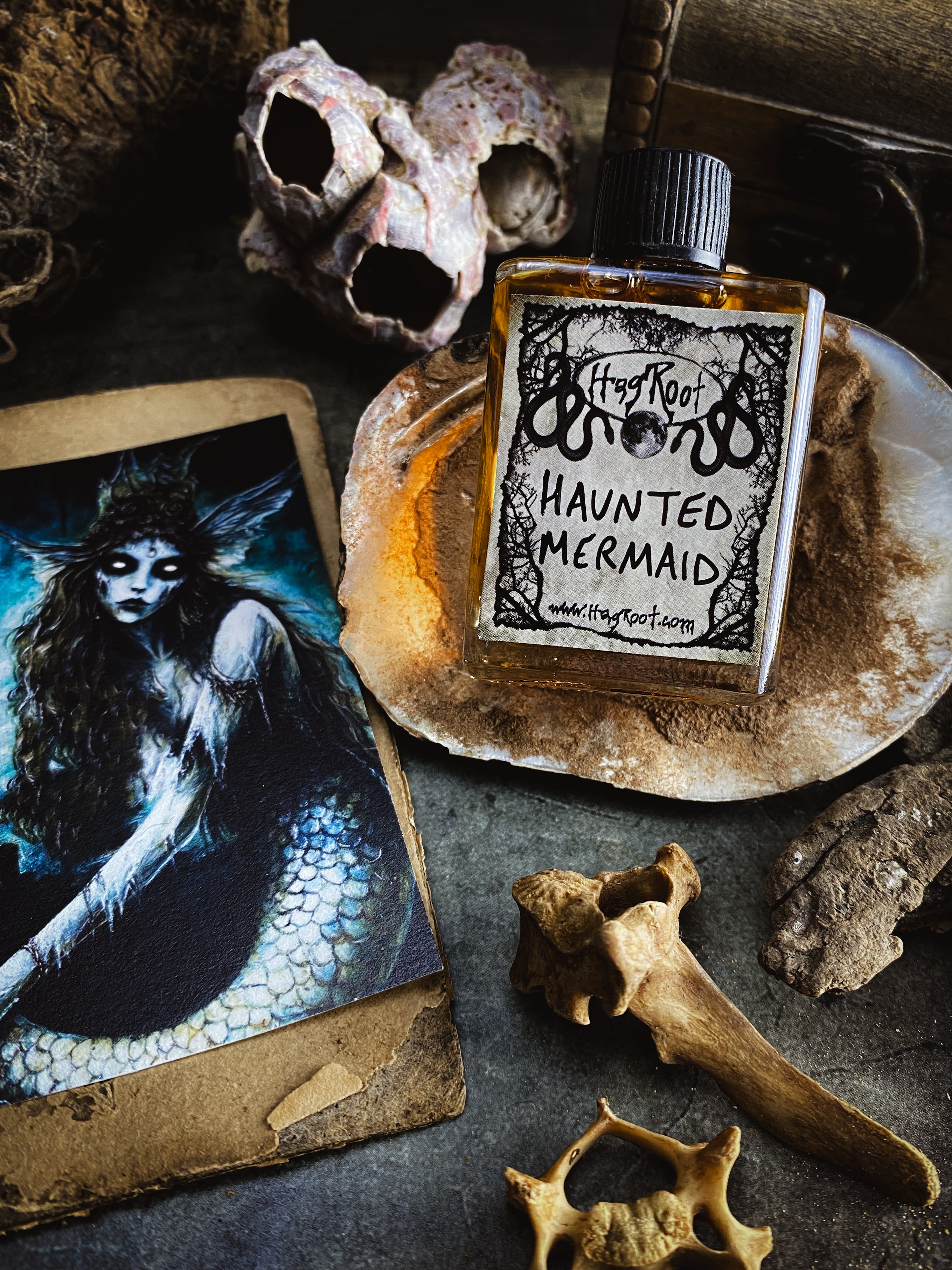 HAUNTED MERMAID-(Sea Moss, Driftwood, Sandalwood, Coconut, Jasmine)-Perfume, Cologne, Anointing, Ritual Oil