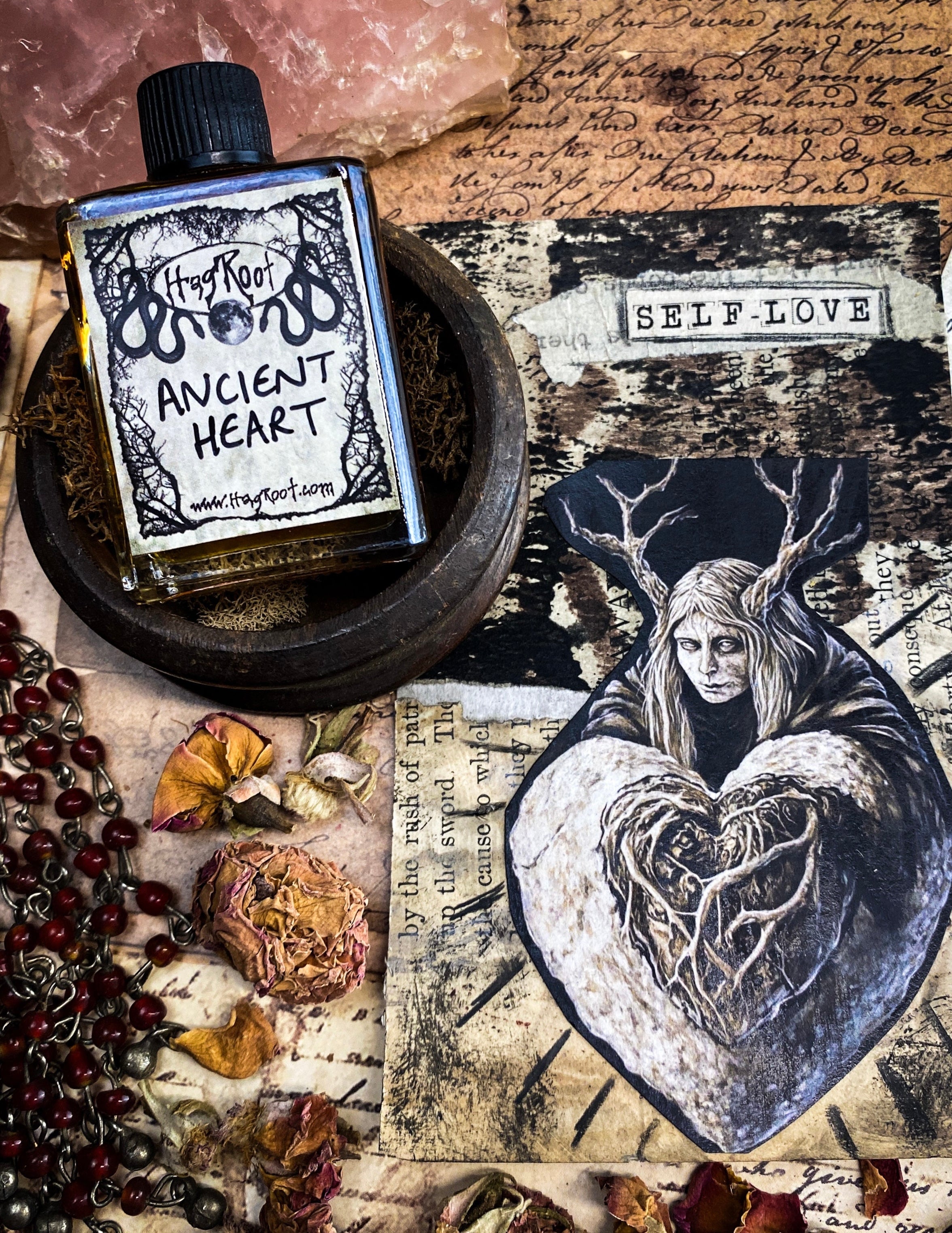 ANCIENT HEART-(Black Tea Leaves, Mahogany Wood, Tobacco)-Perfume, Cologne, Anointing, Ritual Oil