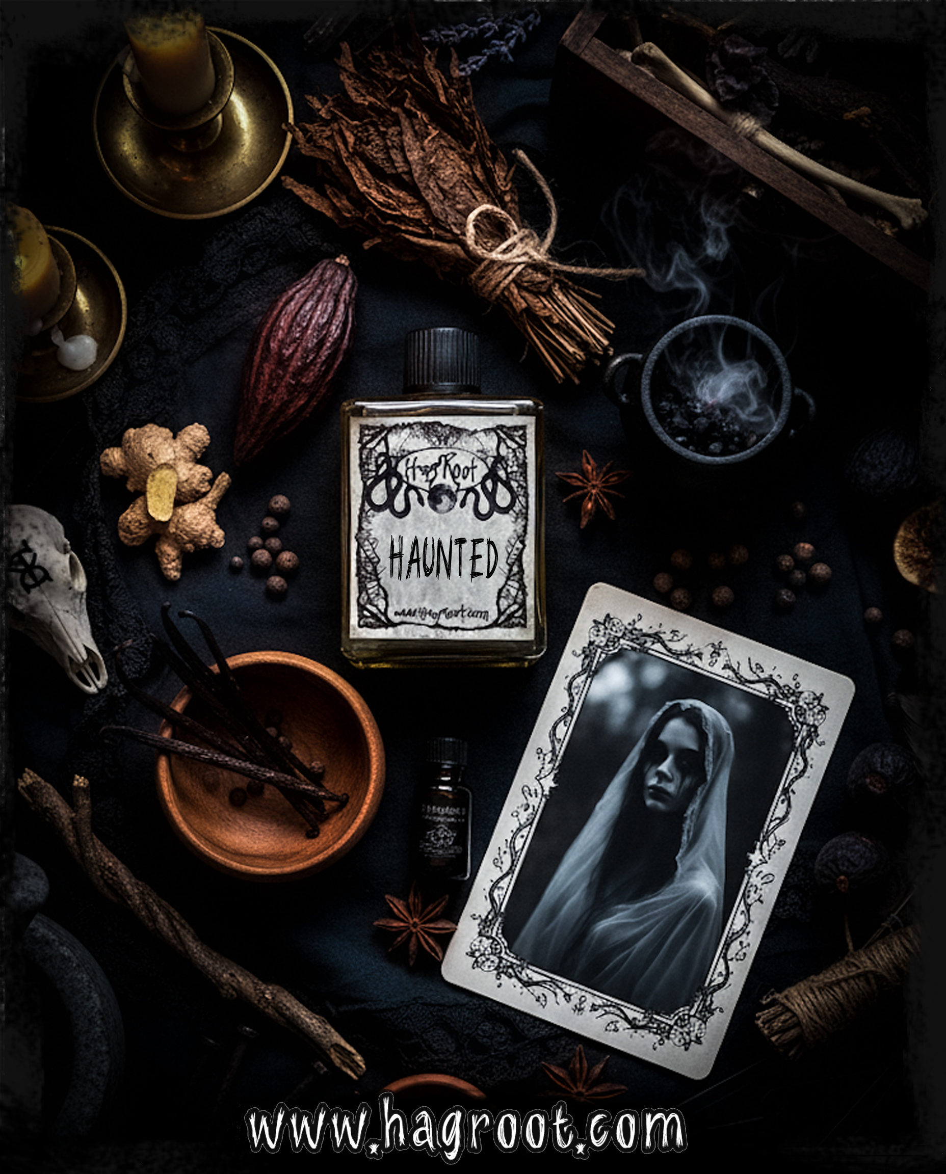 HAUNTED-(Sandalwood, Jasmine, Patchouli, Vetiver, Vanilla, Cardamom, Musk)-Perfume, Cologne, Anointing, Ritual Oil