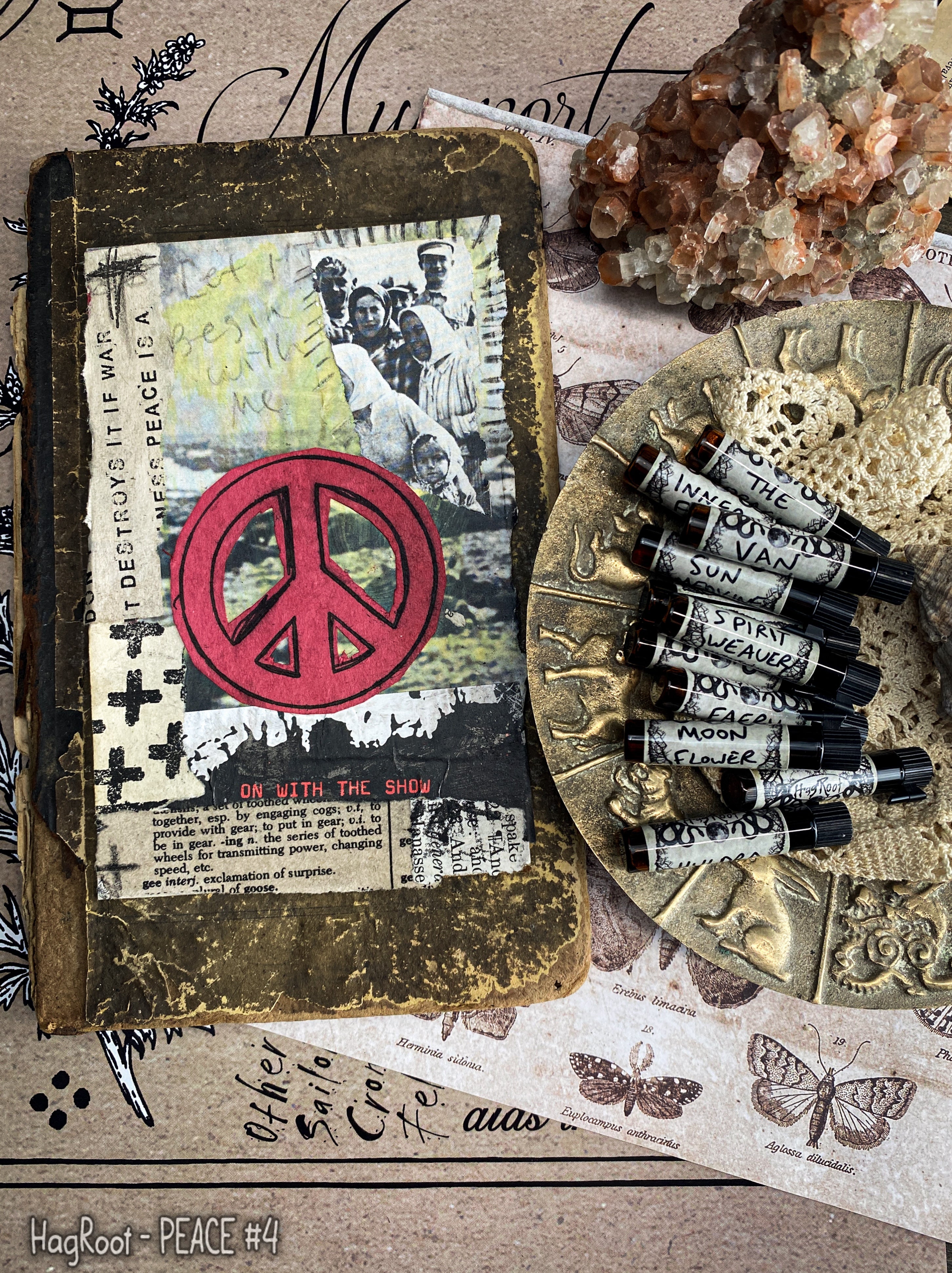 PEACE #4 - Original Mixed Media Collage - Altar Card