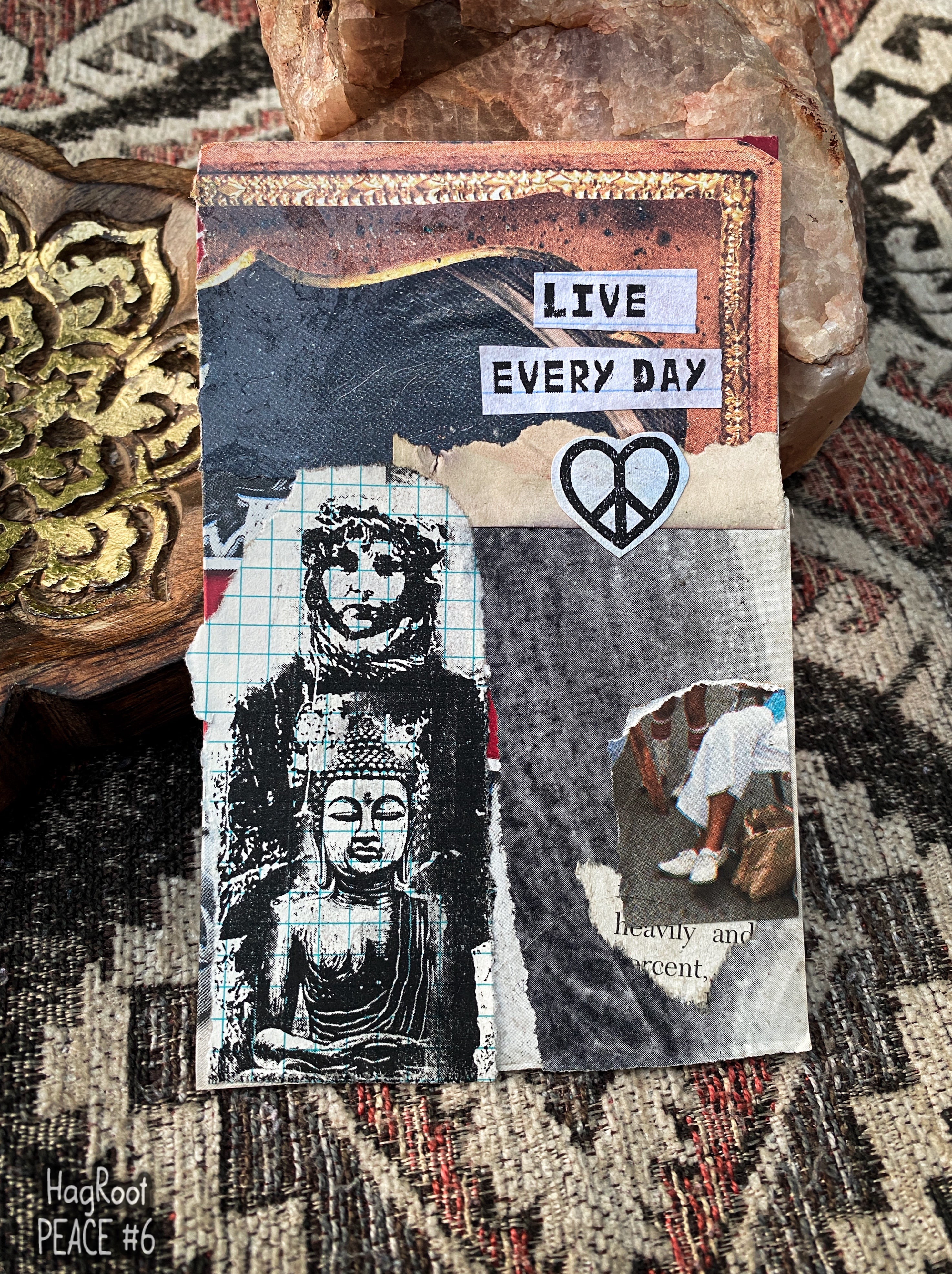 PEACE #6 - Original Mixed Media Collage - Altar Card (Copy)