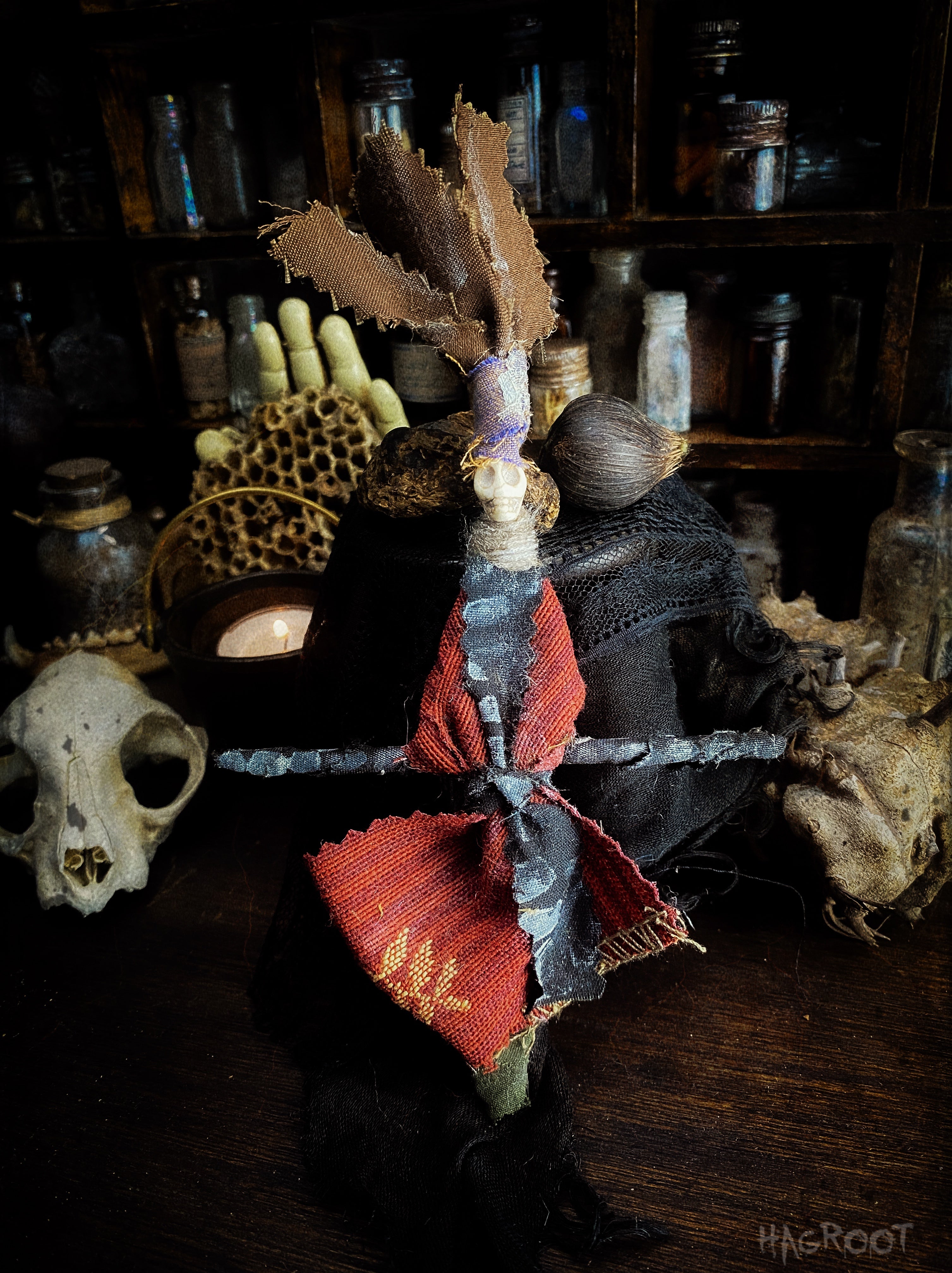 Handcrafted Conjure Doll - Poppet, Dark Folk Doll, Voodoo, Rootwork, Spirit Doll for Spells, Shadow Work and Intention Setting