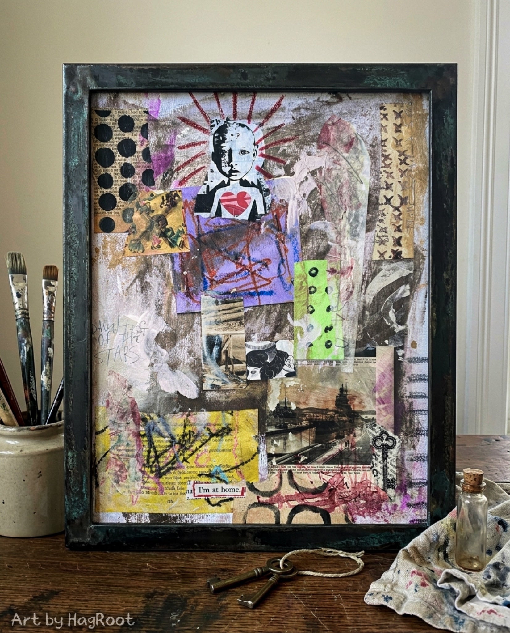 At Home - Original Mixed Media Collage