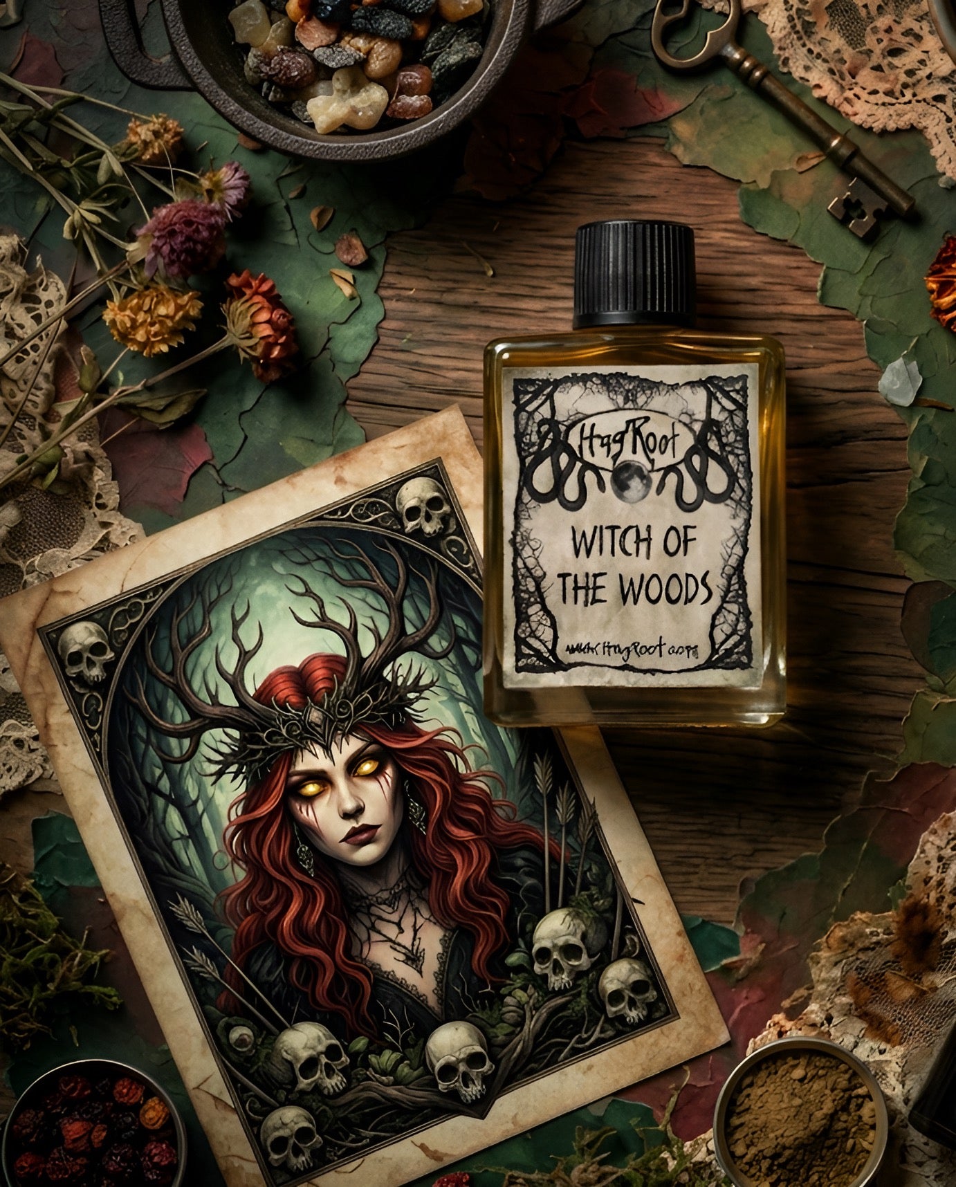 WITCH OF THE WOODS-(Evergreens and Mahogany Trees, Oakmoss and Ritual Fire)-Perfume, Cologne, Anointing, Ritual Oil