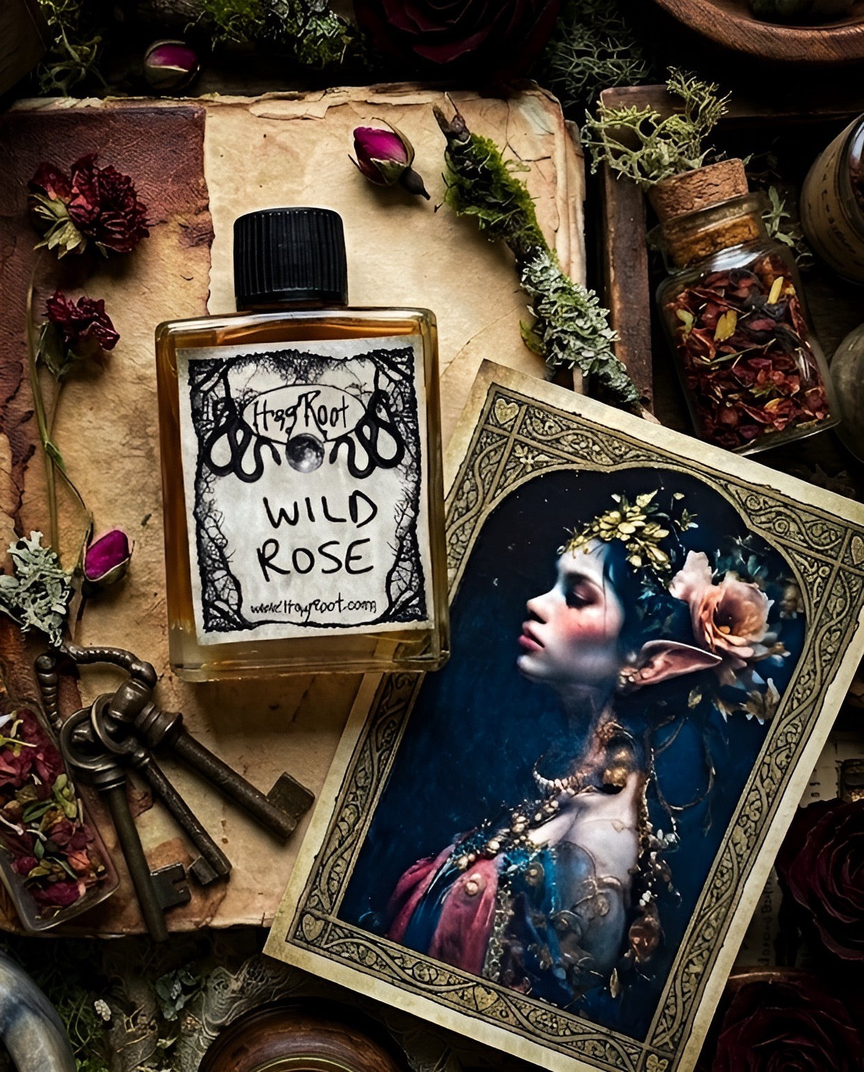WILD ROSE-(Rose, Ferns and Cypress Trees)-Perfume, Cologne, Anointing, Ritual Oil