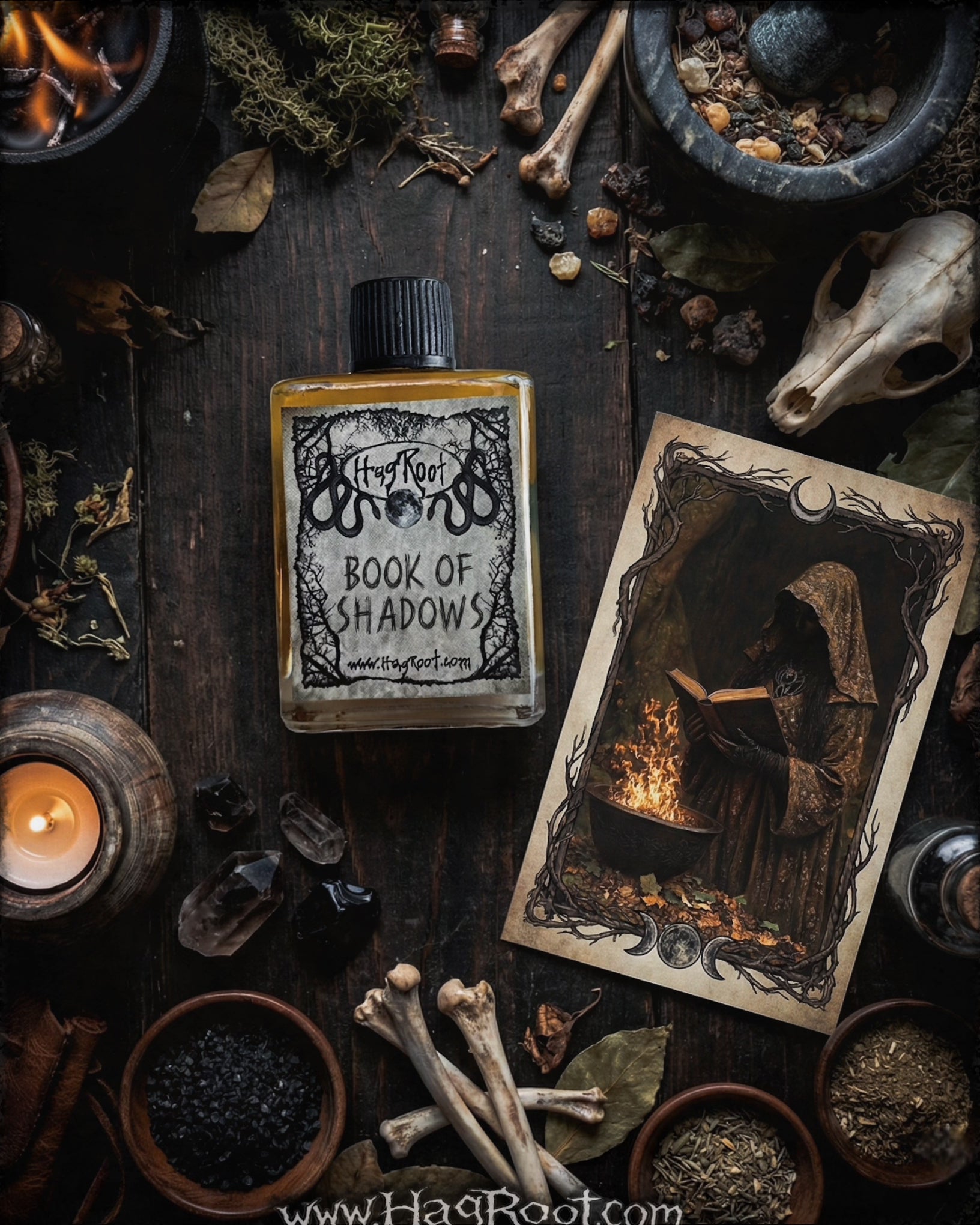 BOOK OF SHADOWS-(Aged Leather, Old Book Pages, Incense, Sweet Offerings)- Perfume, Cologne, Anointing, Ritual Oil