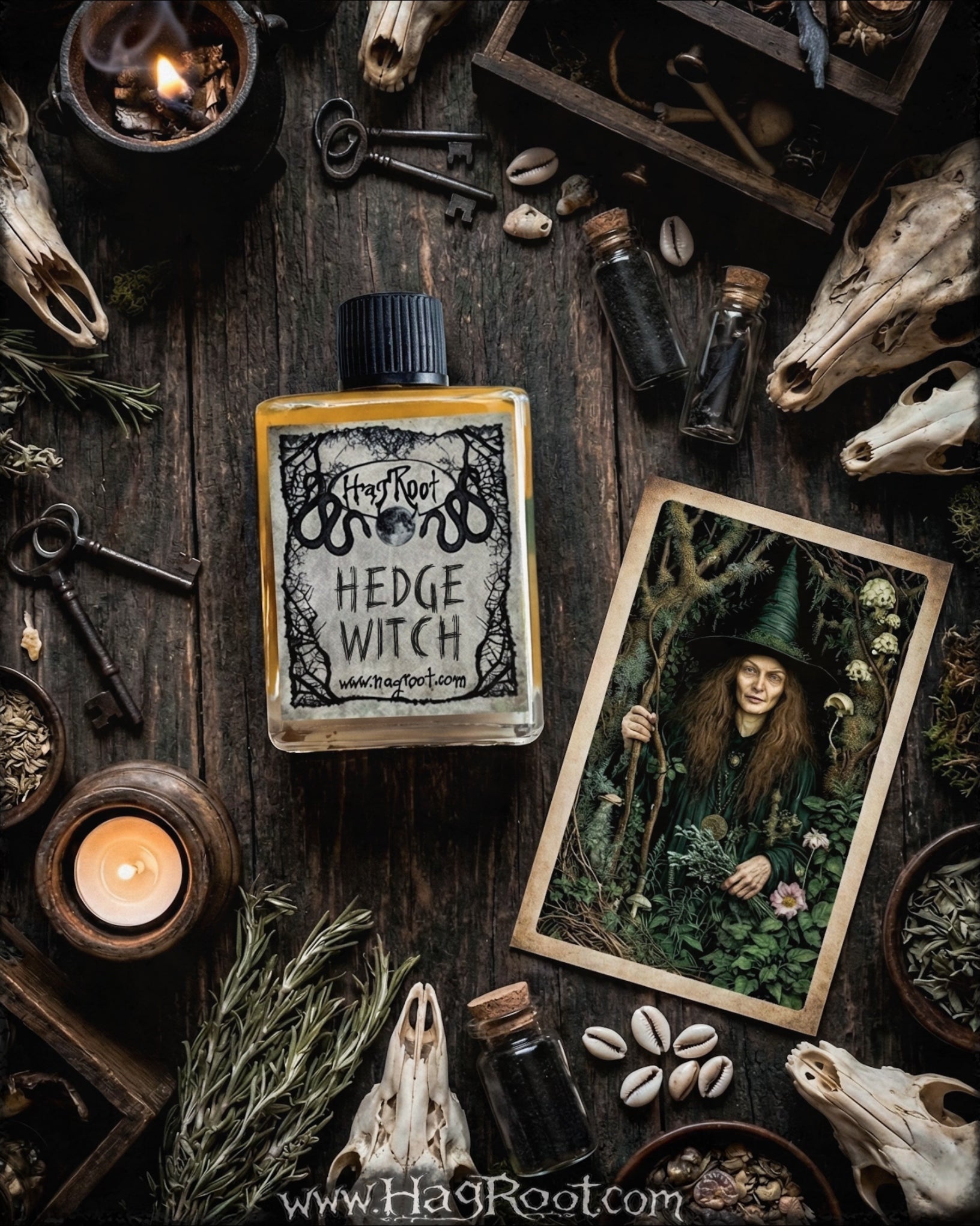 HEDGE WITCH-(Wild Growing Gardens, Abundant Green Hedges, Sweet Grass)-Perfume, Cologne, Anointing, Ritual Oil