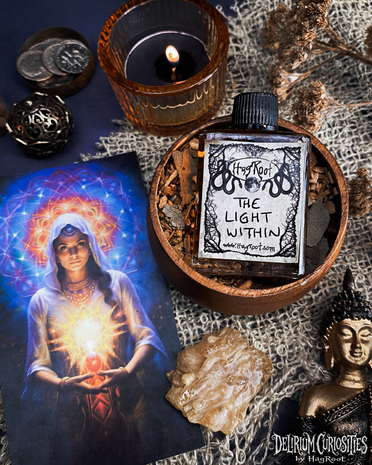 THE LIGHT WITHIN-(Bergamot, Tea Leaves, Marigold, Peaches, Cypress)-Perfume, Cologne, Anointing, Ritual Oil