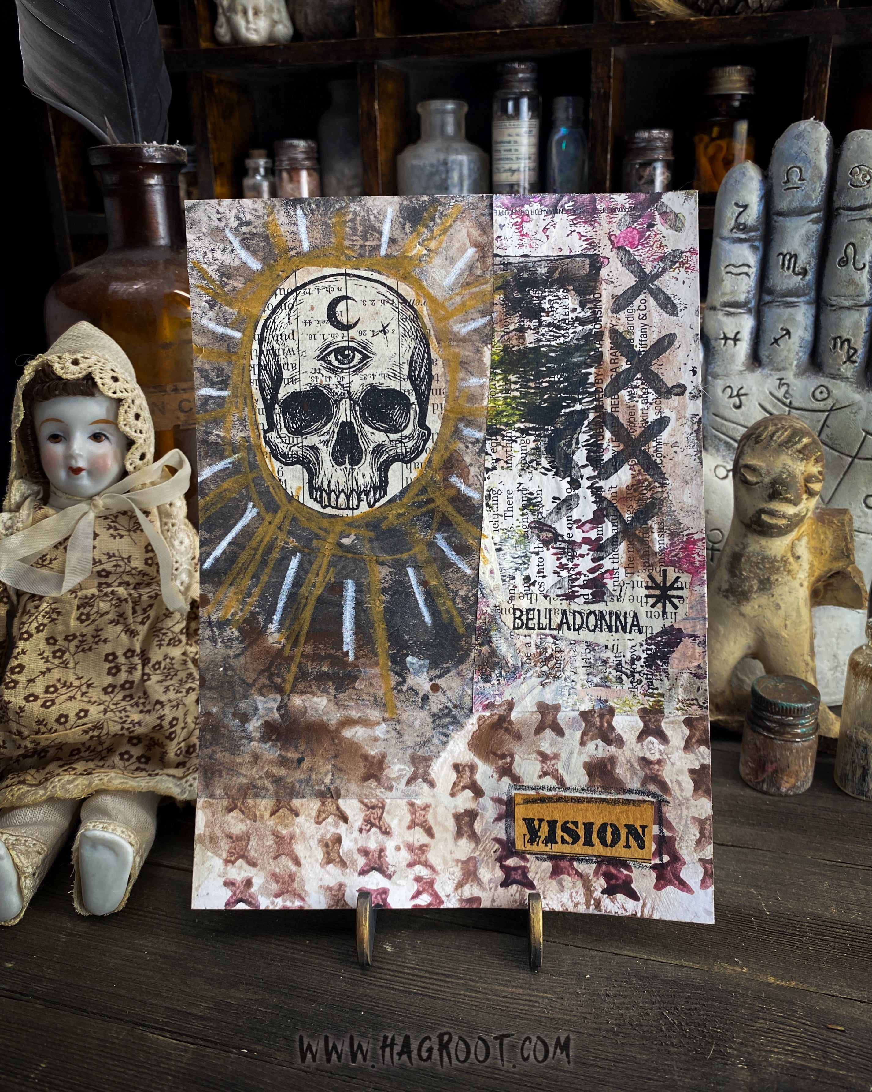 Vision - Original Mixed Media Collage - Altar Card