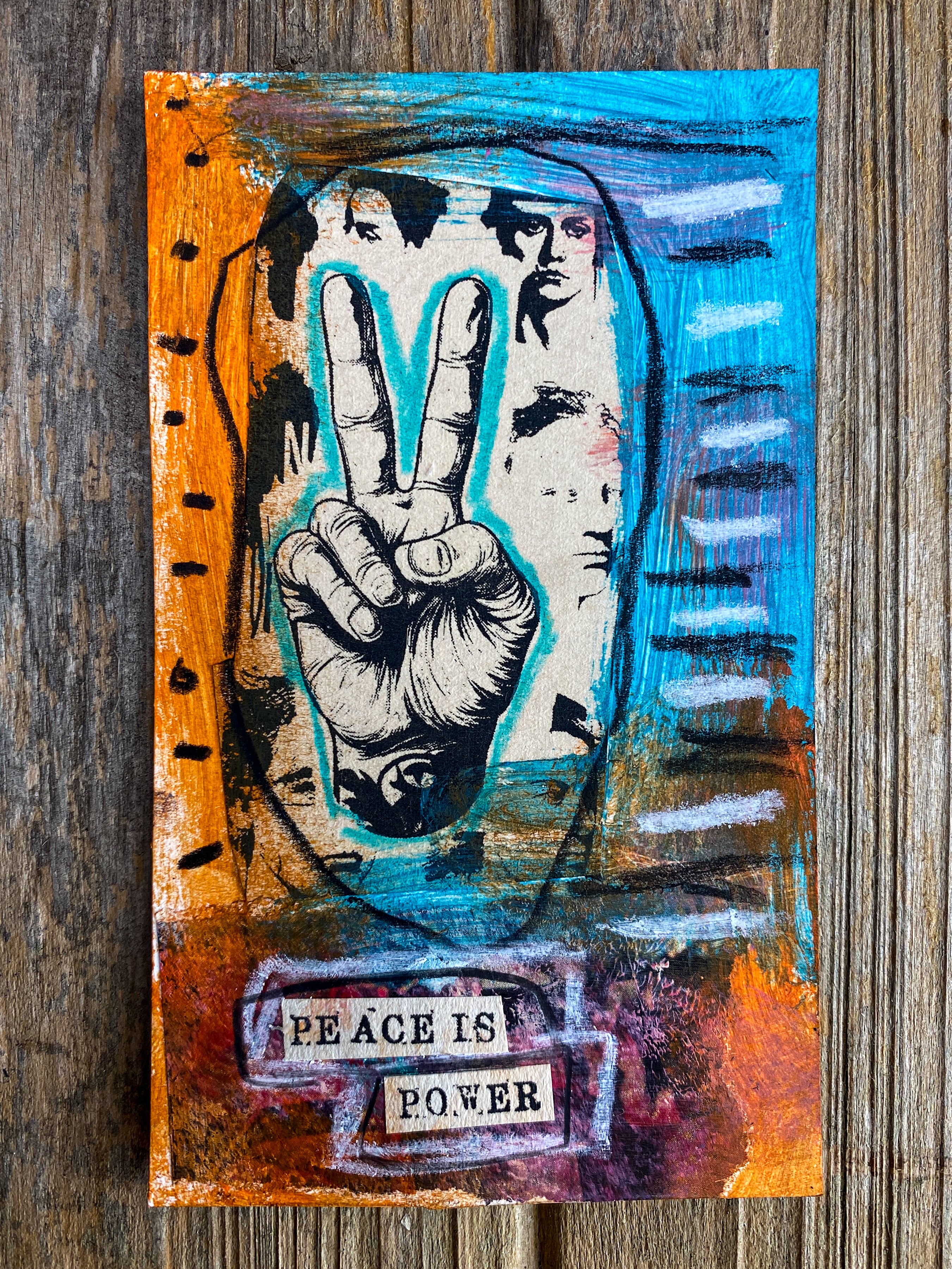 Peace is Power - Original Mixed Media Collage