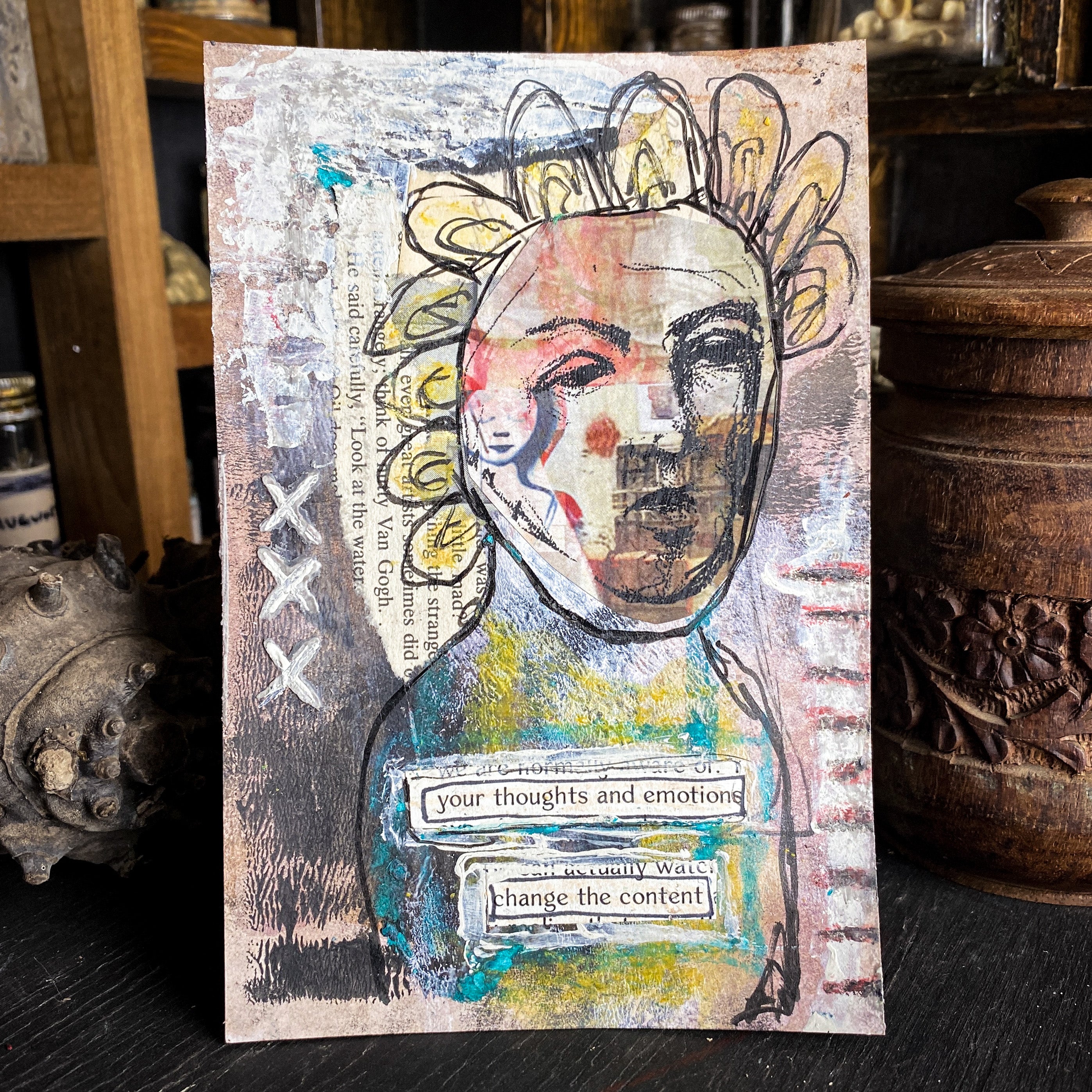 Change the Content - Original Mixed Media Collage