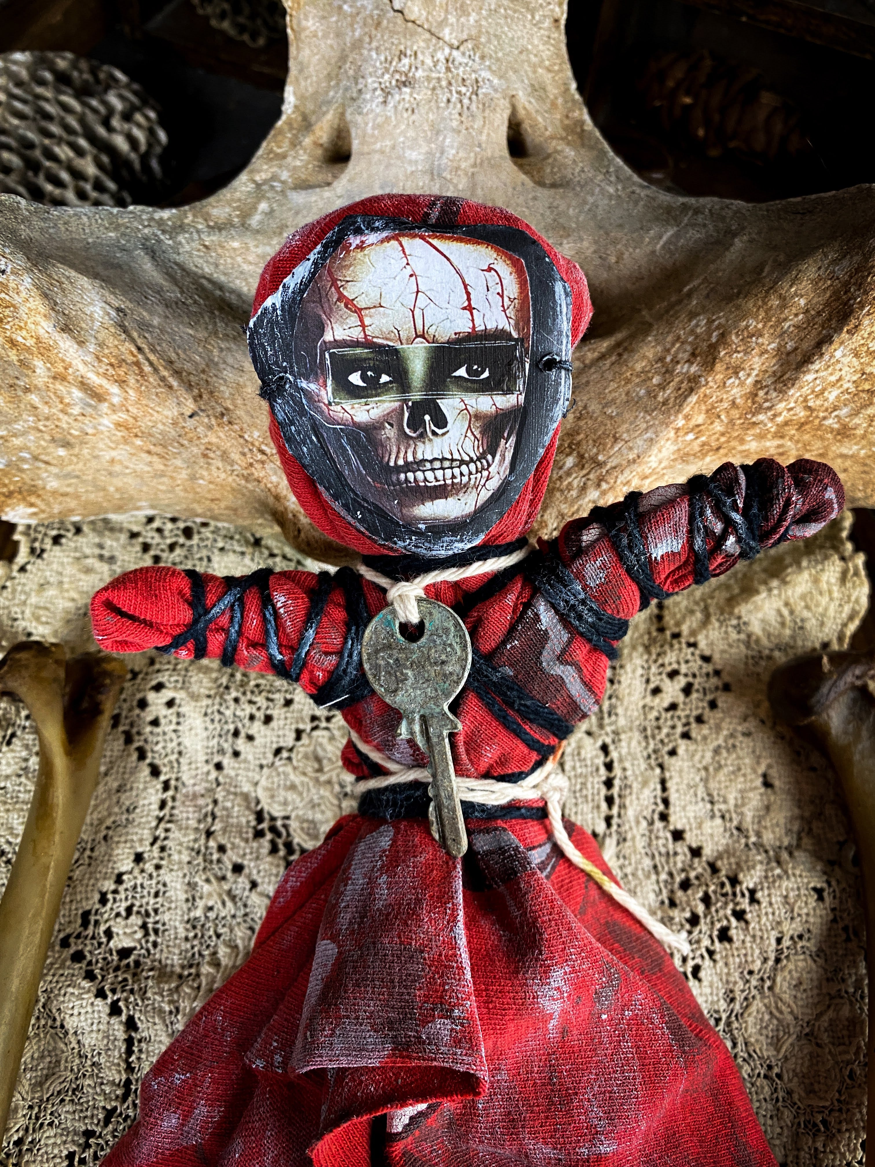 Intention Doll Containing Herbs, Roots, Stones, Snake Skin, Shells - Poppet, Conjure Doll, Medicine Doll, Spirit Doll