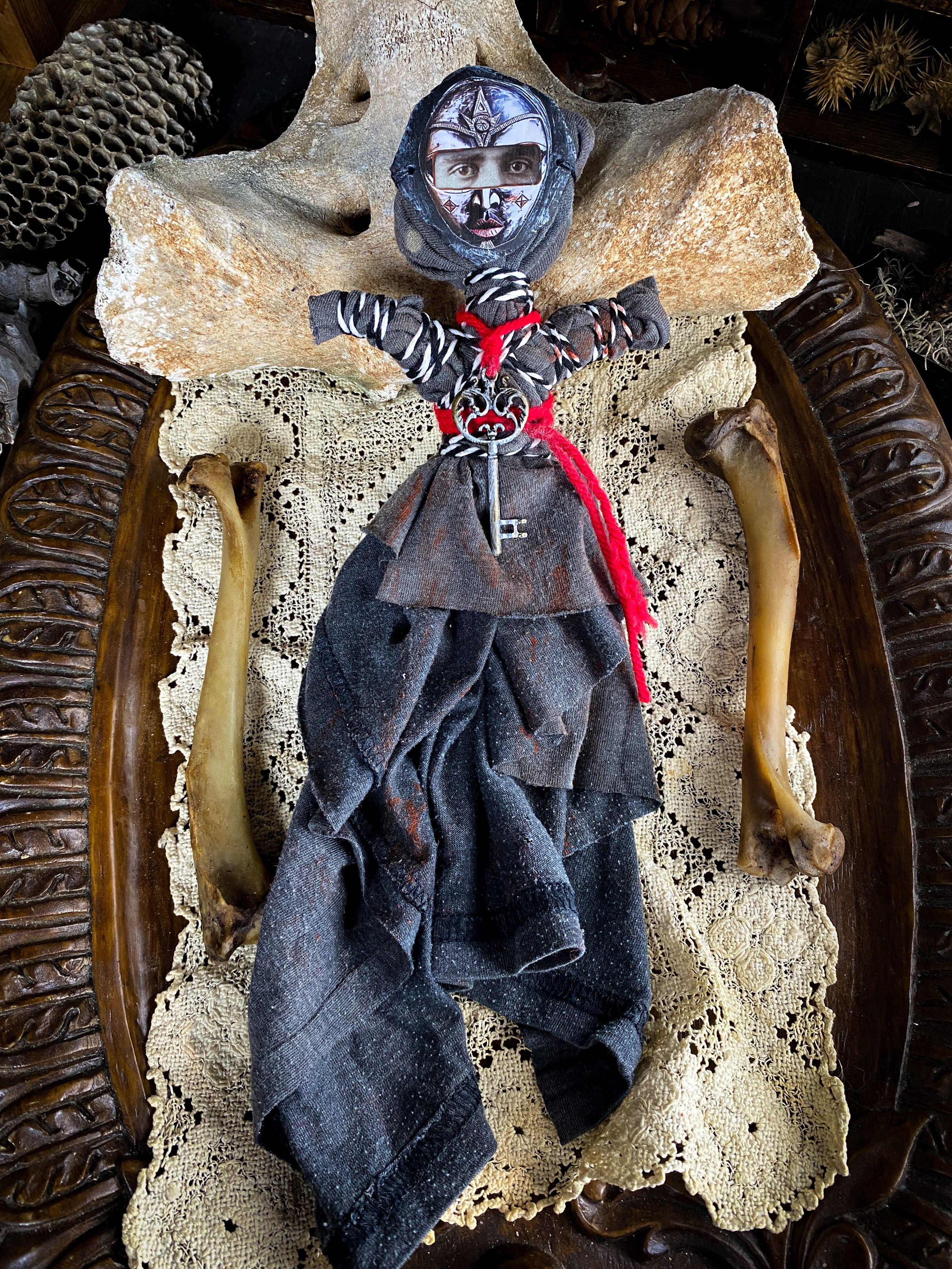 Intention Doll Containing Herbs, Roots, Stones, Snake Skin, Shells - Poppet, Conjure Doll, Medicine Doll, Spirit Doll
