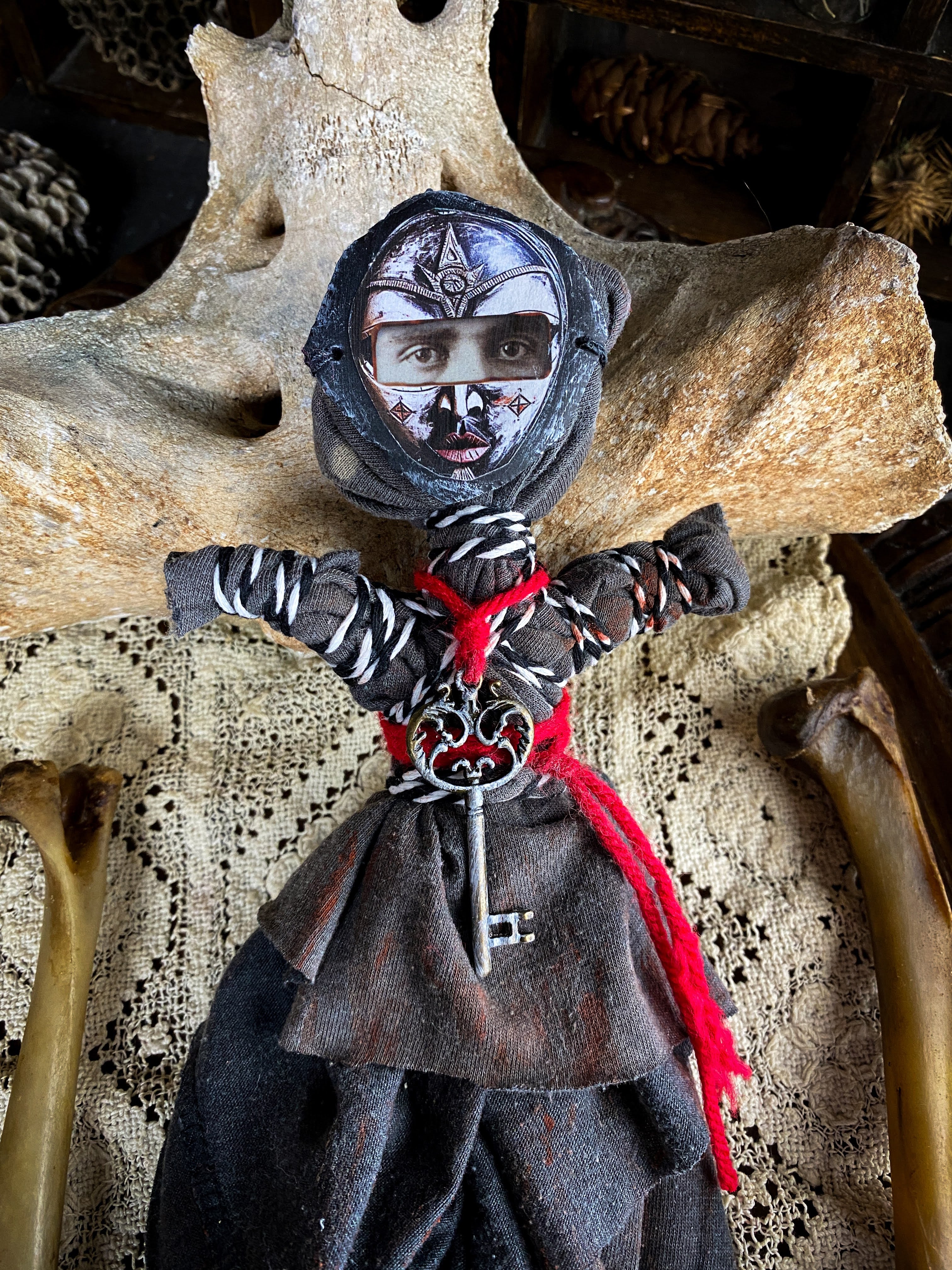 Intention Doll Containing Herbs, Roots, Stones, Snake Skin, Shells - Poppet, Conjure Doll, Medicine Doll, Spirit Doll