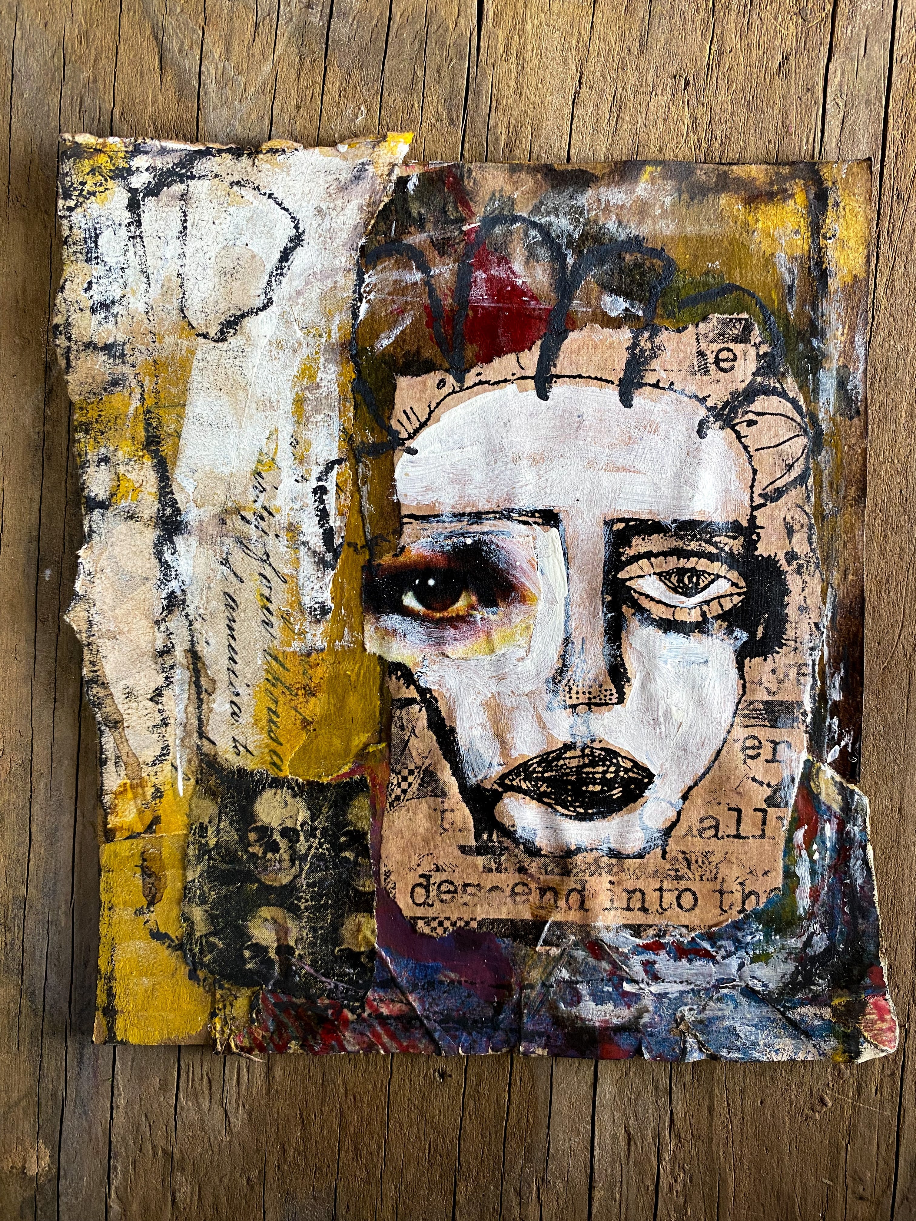 Descend - Original Mixed Media Collage