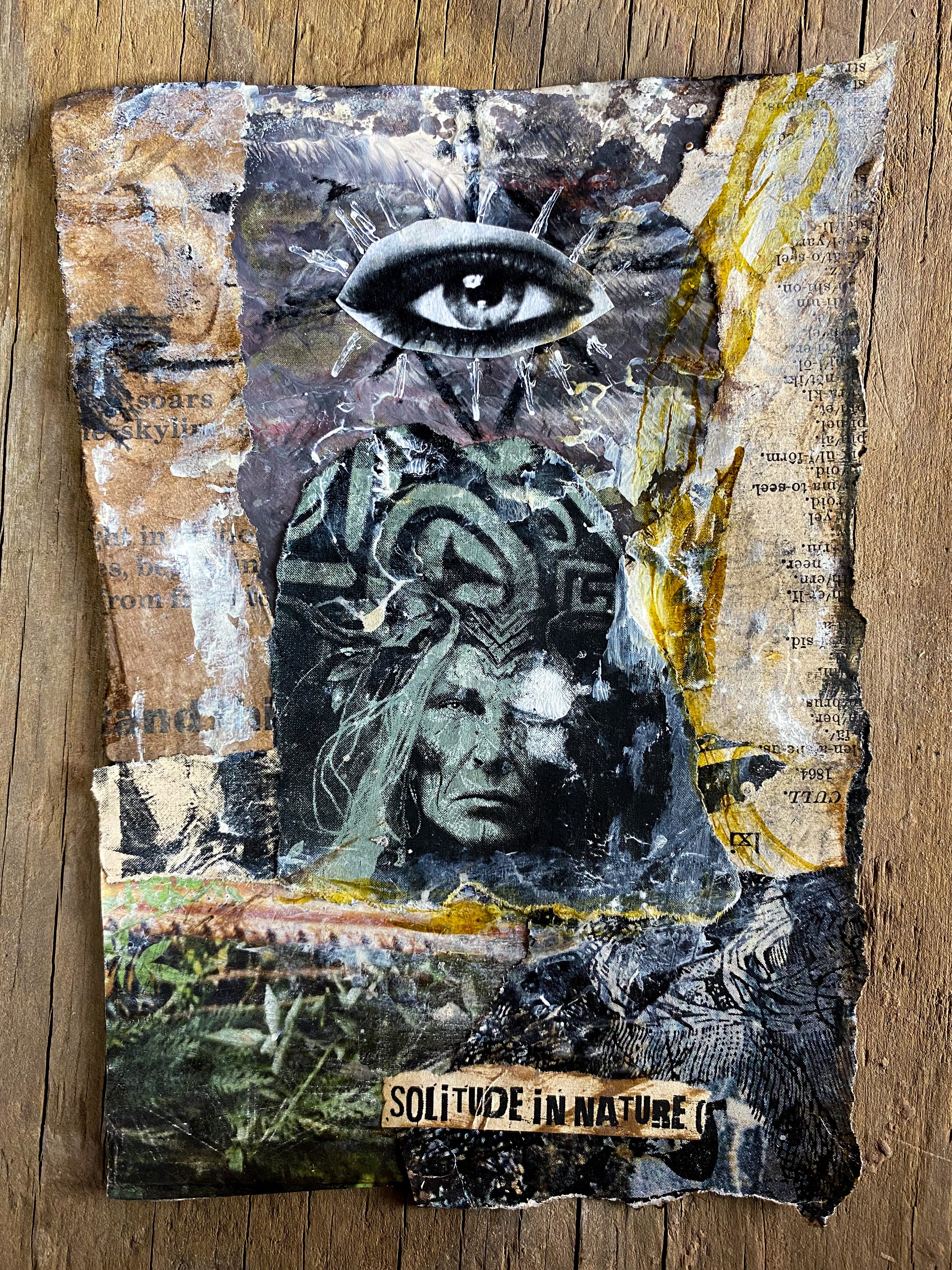 Solitude in Nature - Original Mixed Media Collage