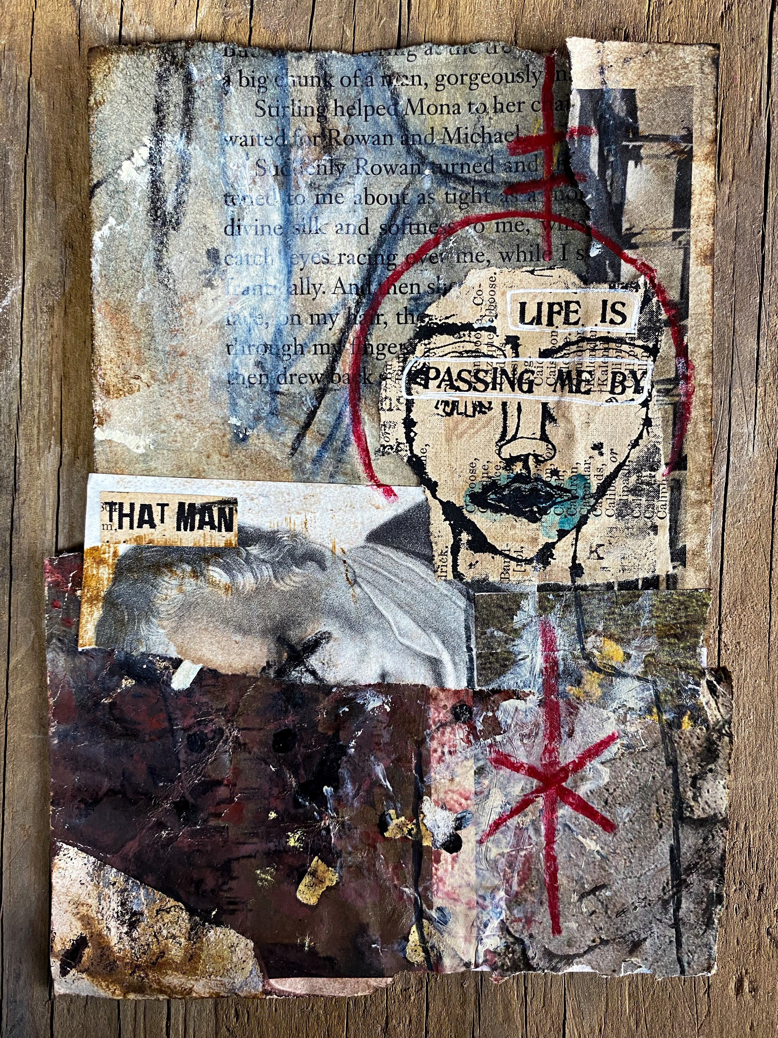 Life is Passing Me By - Original Mixed Media Collage