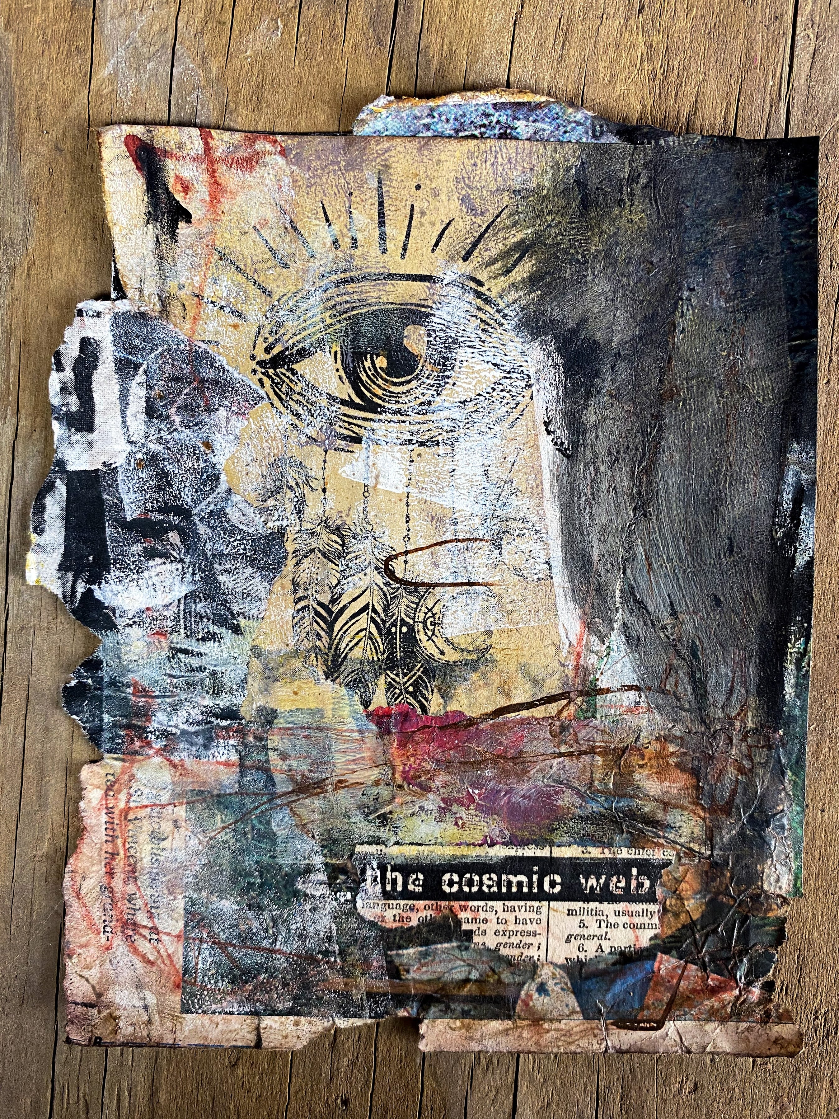 The Cosmic Web - Original Mixed Media Collage