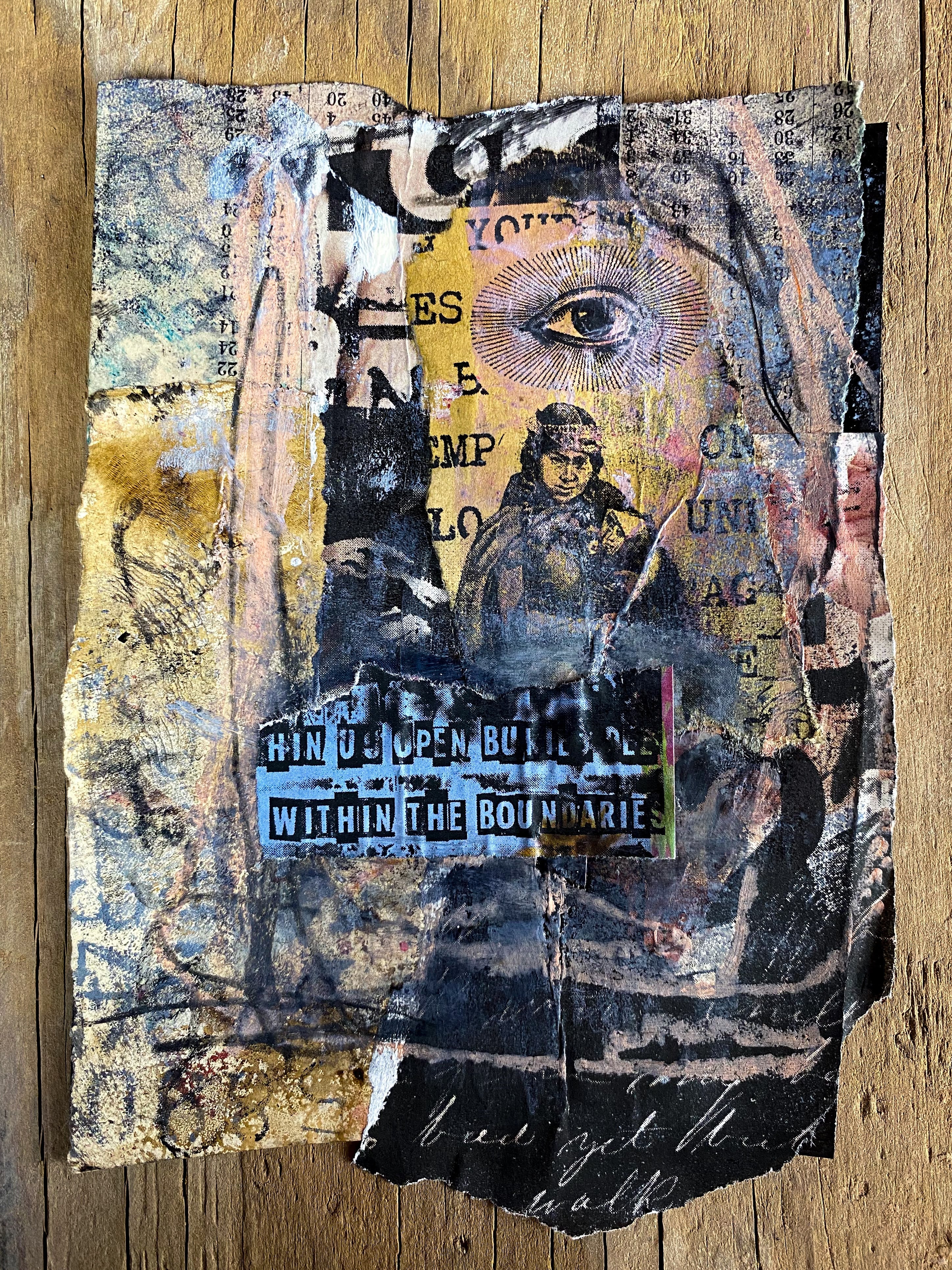 Within the Boundaries - Original Mixed Media Collage