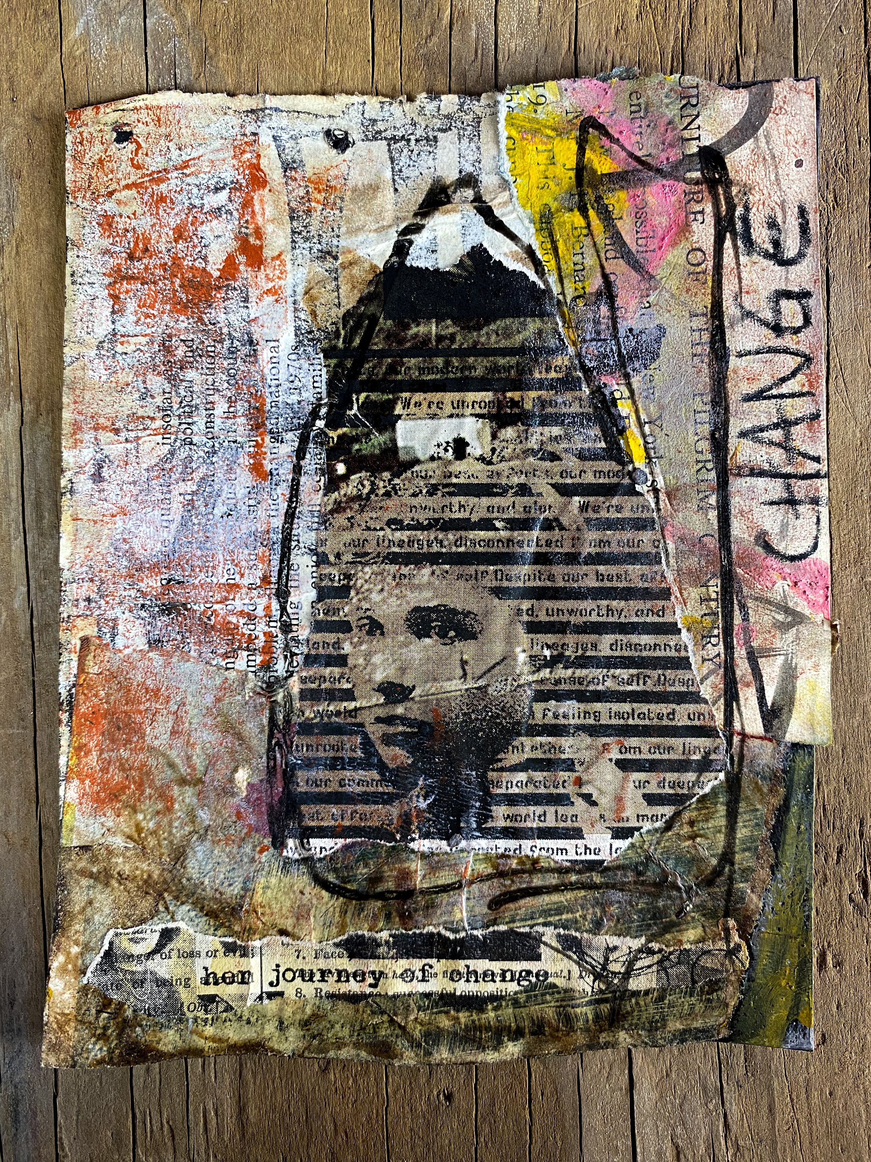 Her Journey of Change - Original Mixed Media Collage