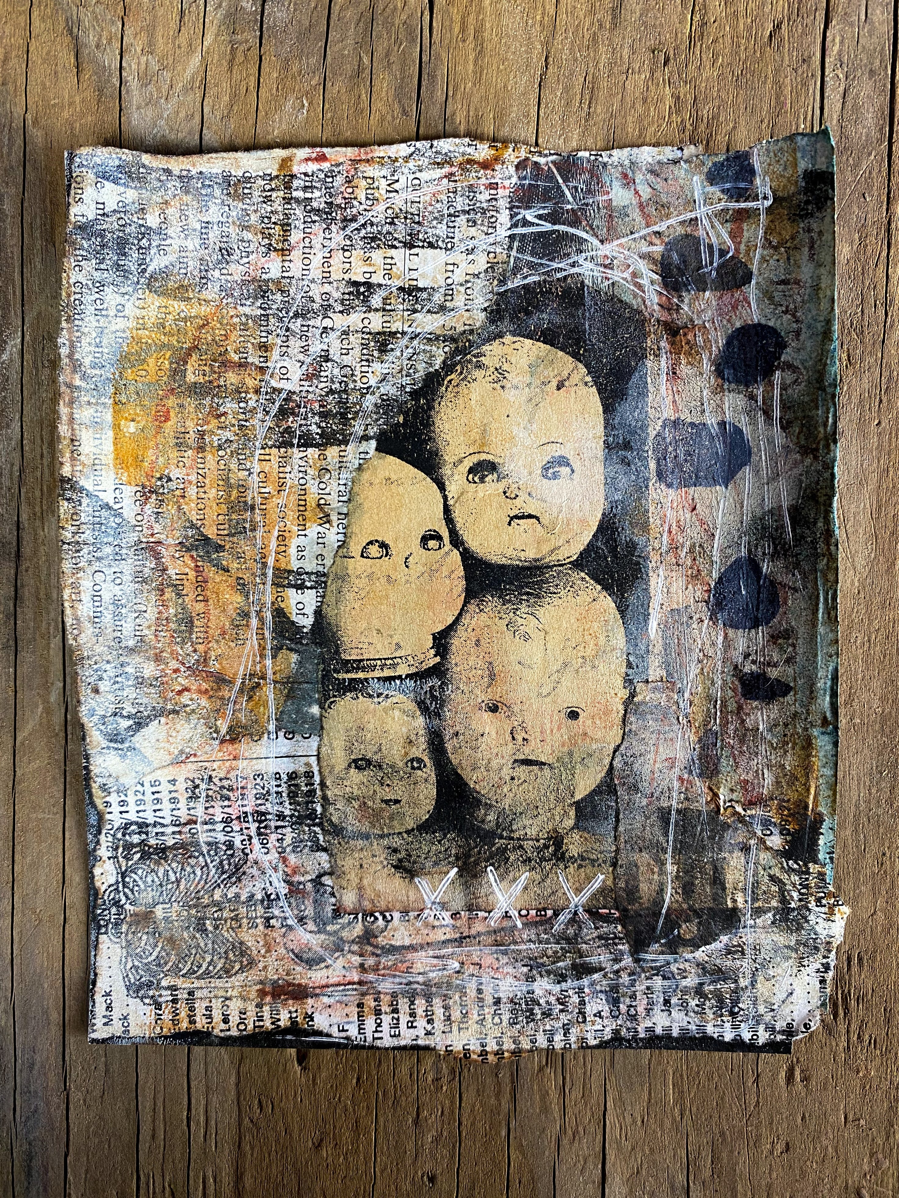 The Dolls - Original Mixed Media Collage