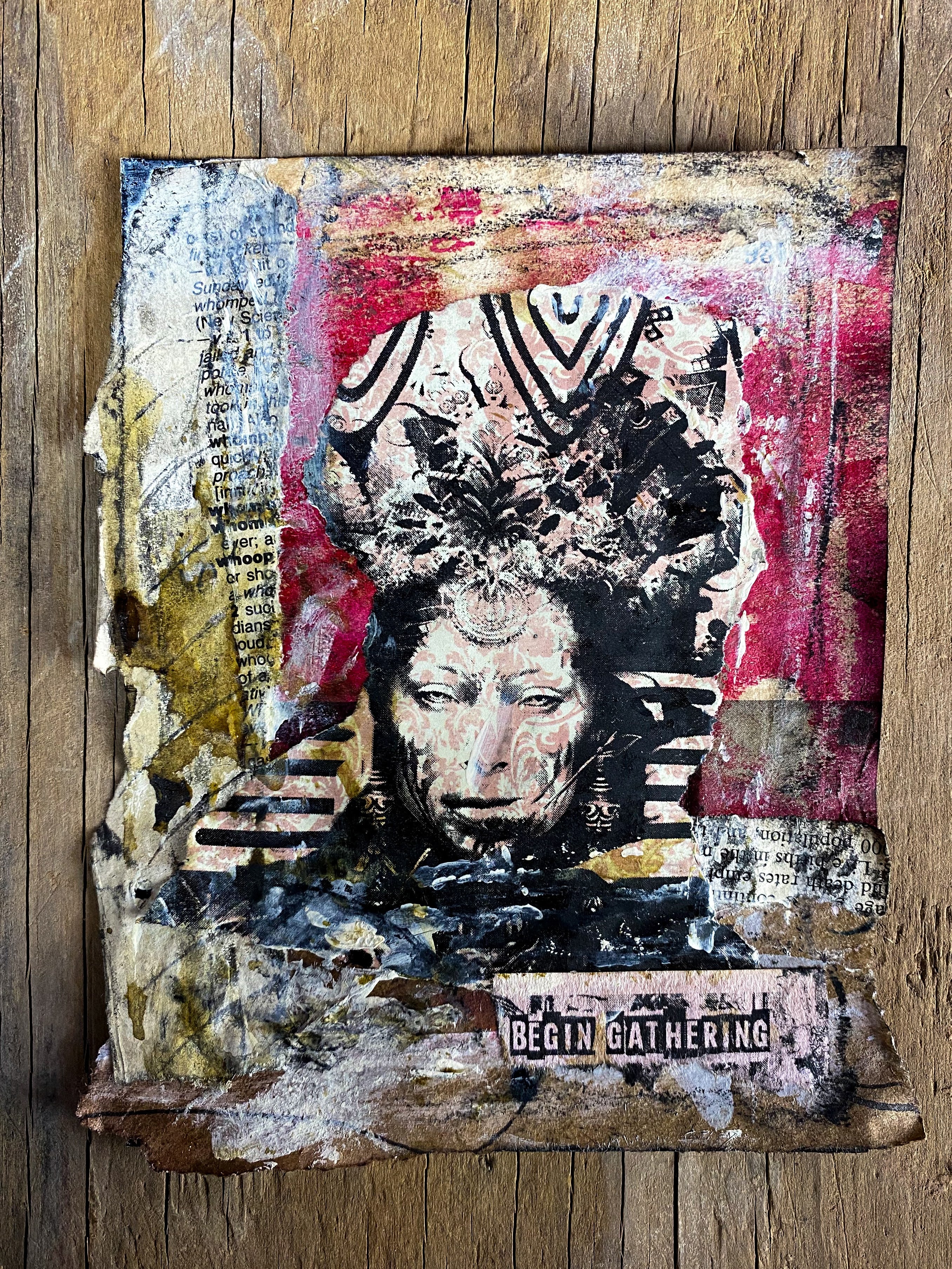 Begin Gathering - Original Mixed Media Collage